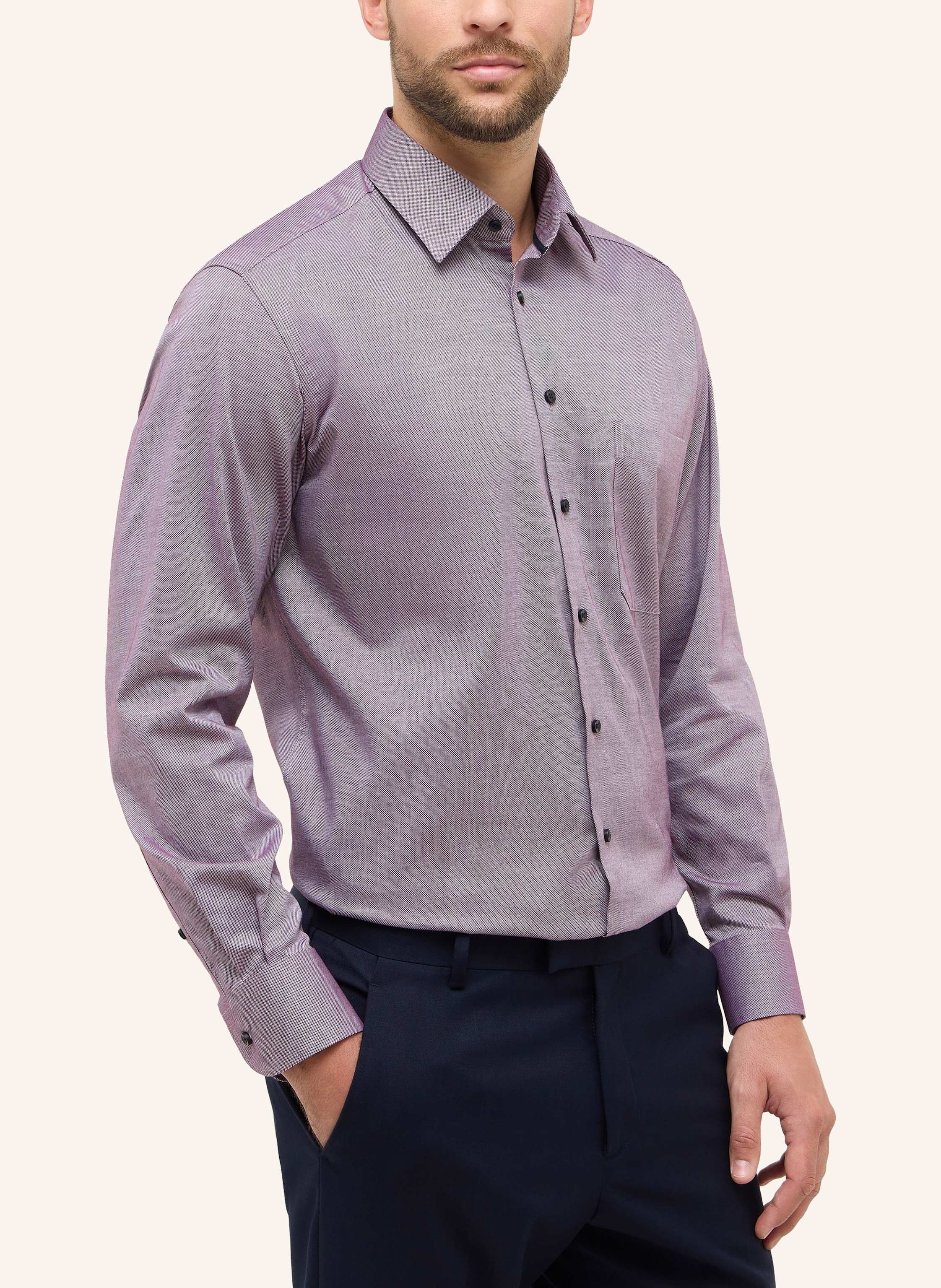 Thumbnail - Eterna Piqué-Hemd Comfort Fit rot