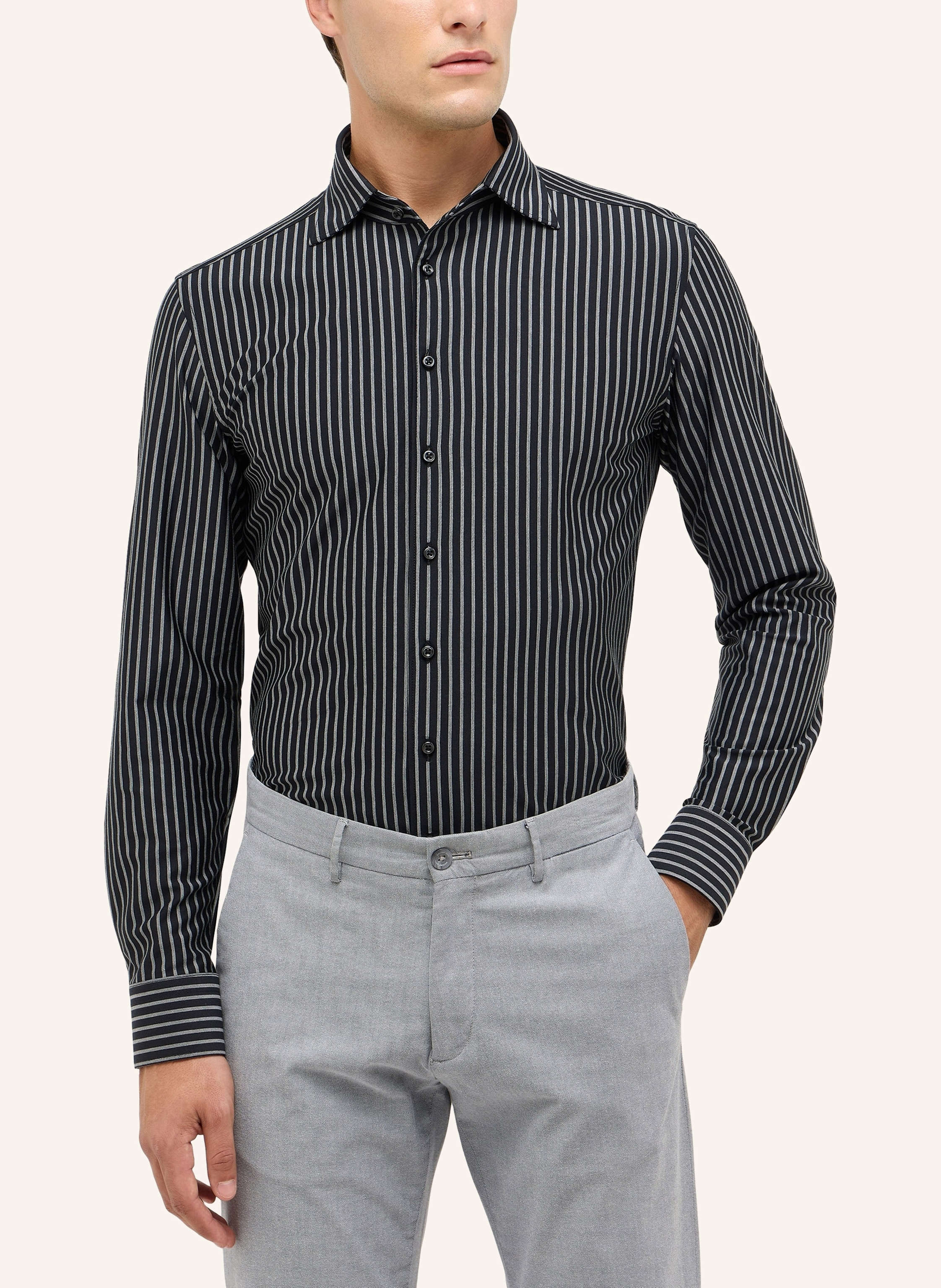 Thumbnail - 1863 By Eterna Hemd Slim Fit grau