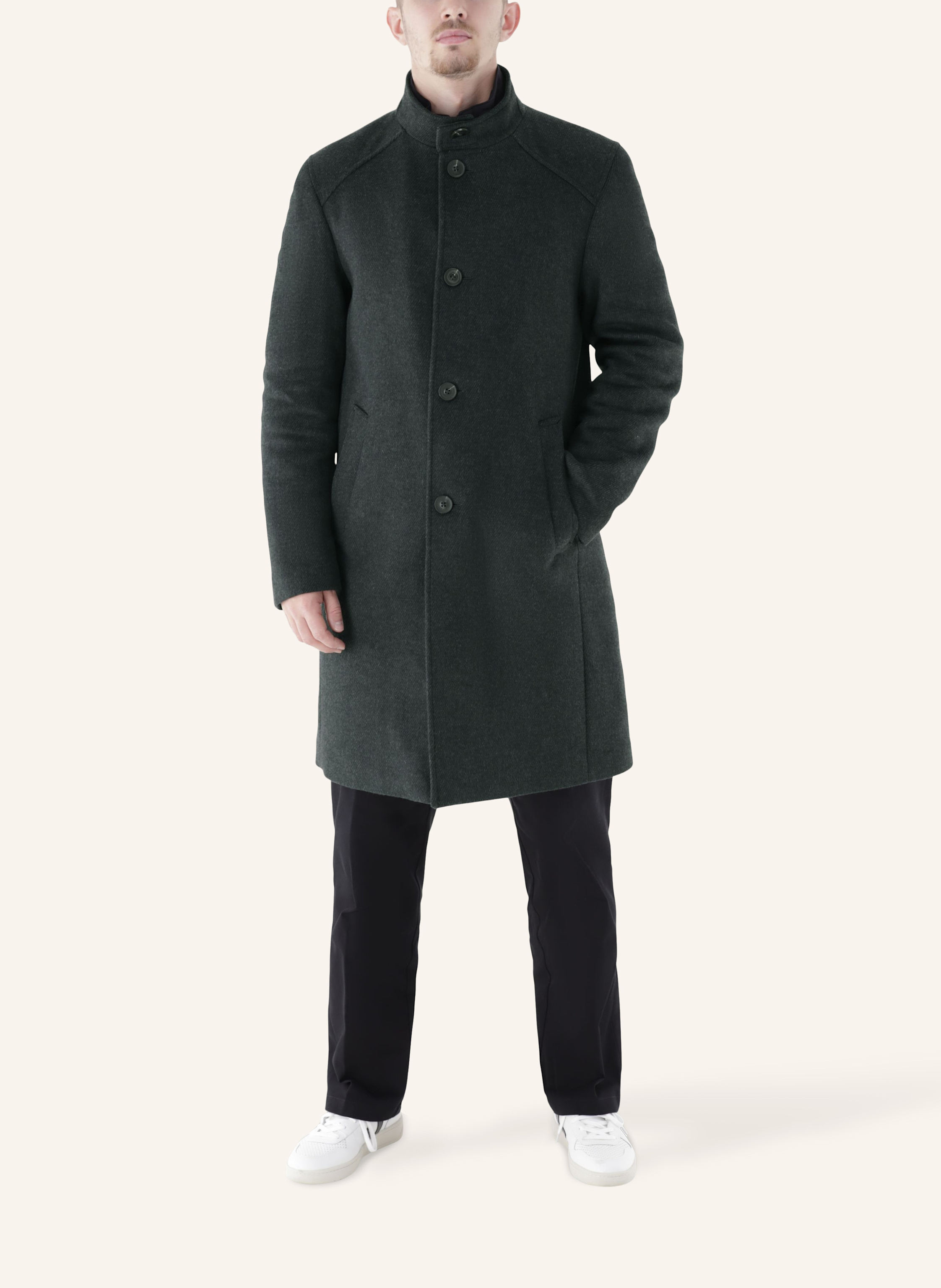 Thumbnail - Cg - Club Of Gents Mantel Cg Mats Slim Fit grau