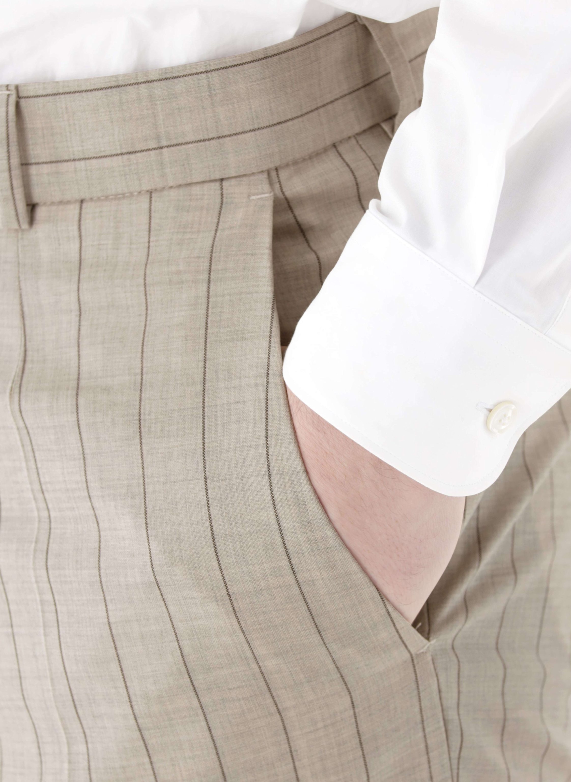 Thumbnail - Cg - Club Of Gents Hose Cg Primo Slim Fit beige