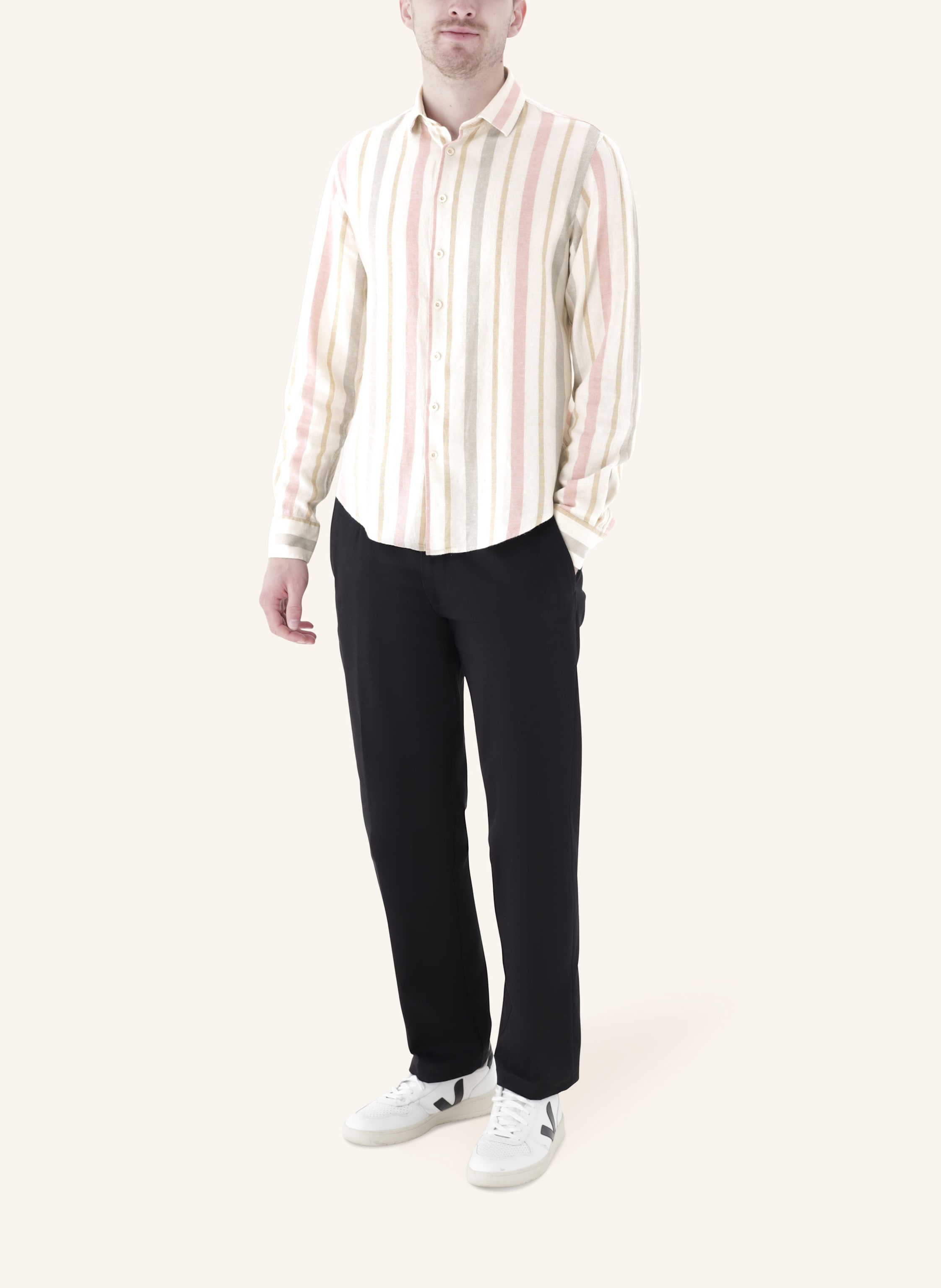 Thumbnail - Cg - Club Of Gents Hemd Cg Harmon W Slim Fit beige