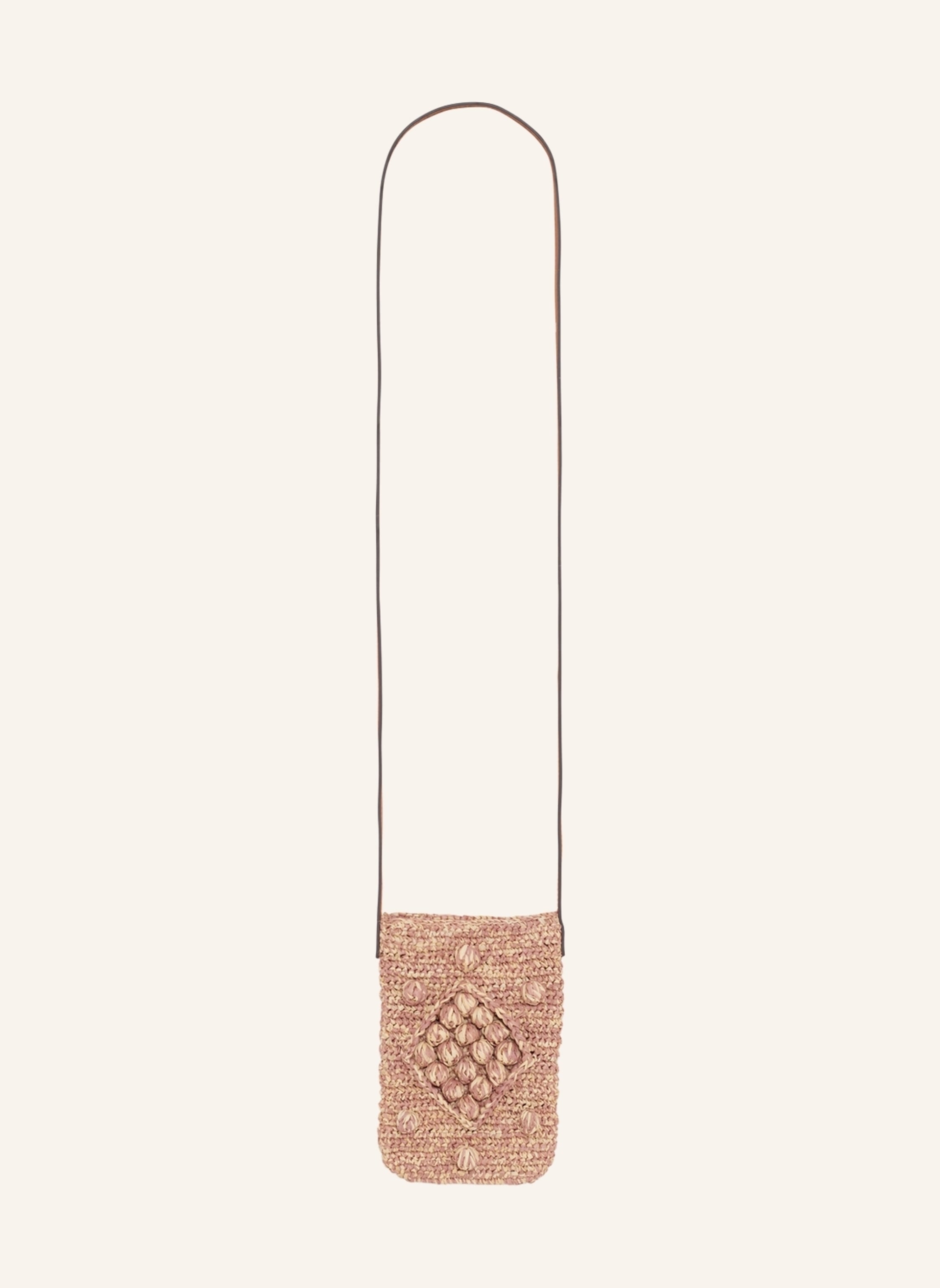 Gerard Darel Der ROSIE ist unser Handyhalter aus Raffia und Leder, verziert mit unserem ikonischen, gehakelten Reliefmuster. Ein trendiges und praktisches Accessoire, das entwickelt wurde, um Stil, Authentizitat u in lila