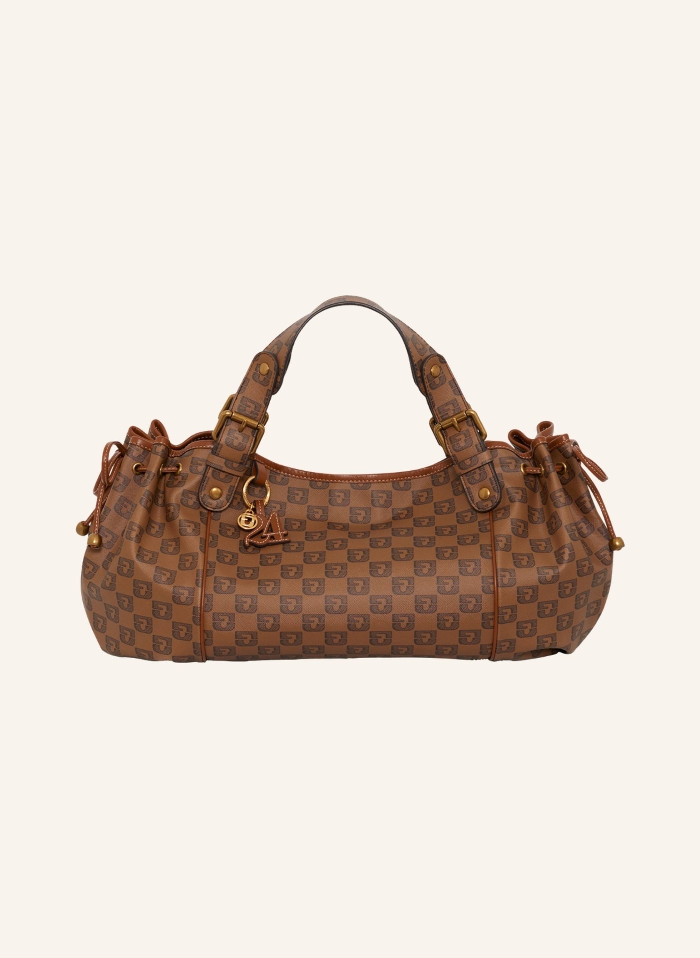 Gerard Darel Symbol der Lederwaren Darel, die Tasche 24 H steht für einen Stil, der zeitlos und natürlich-lässig ist.Gefertigt aus beschichteter Leinwand mit den Initialen der Maison. in camel