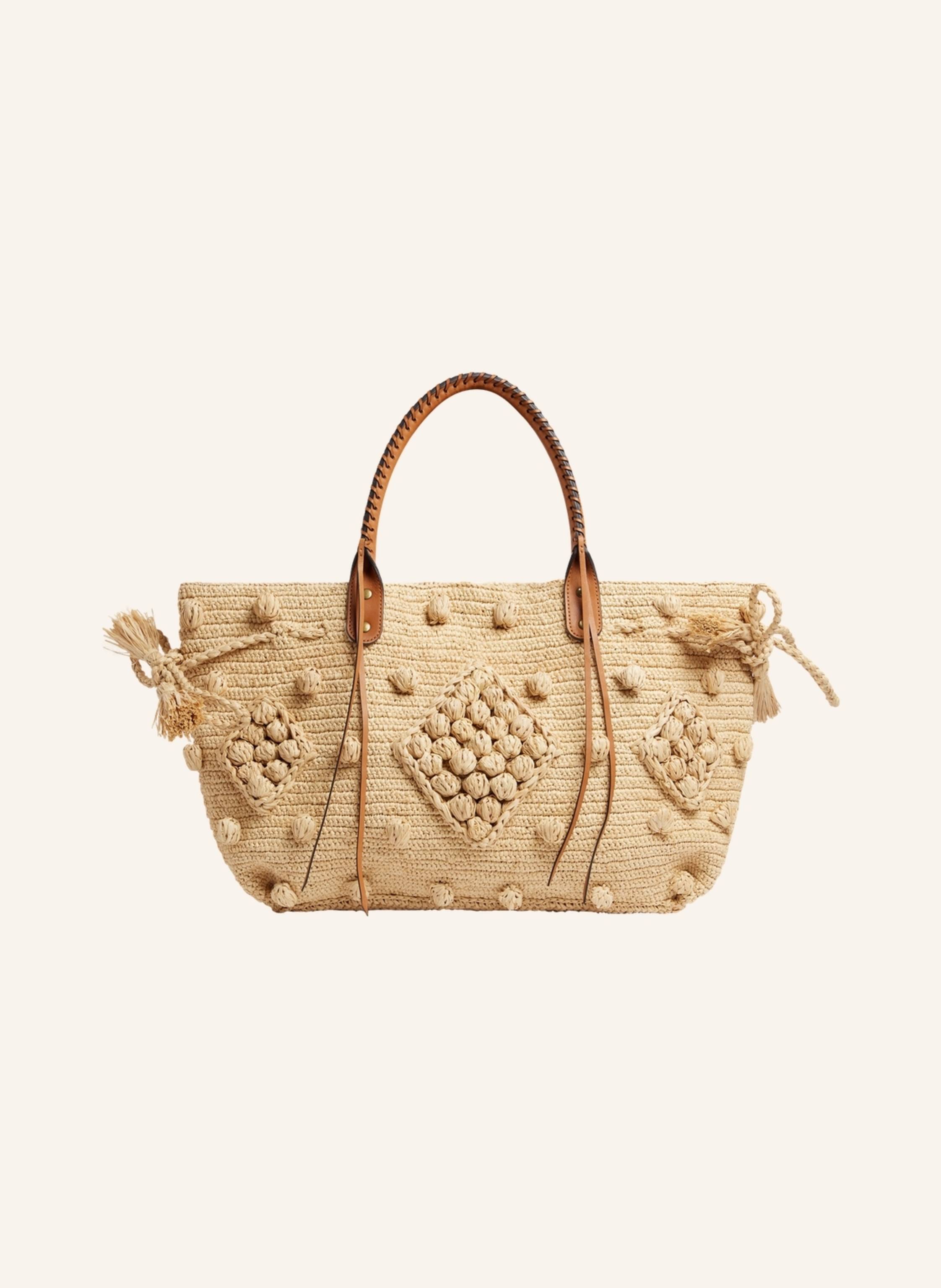 Gerard Darel Die 24 GD RAPHIA ist eine Variante unseres ikonischen Modells aus authentischem, natürlichem und handgeflochtenem Bast. Ikonisches und emblematisches Design des Darel-Hauses. Handgefertigte Arbeit die in beige