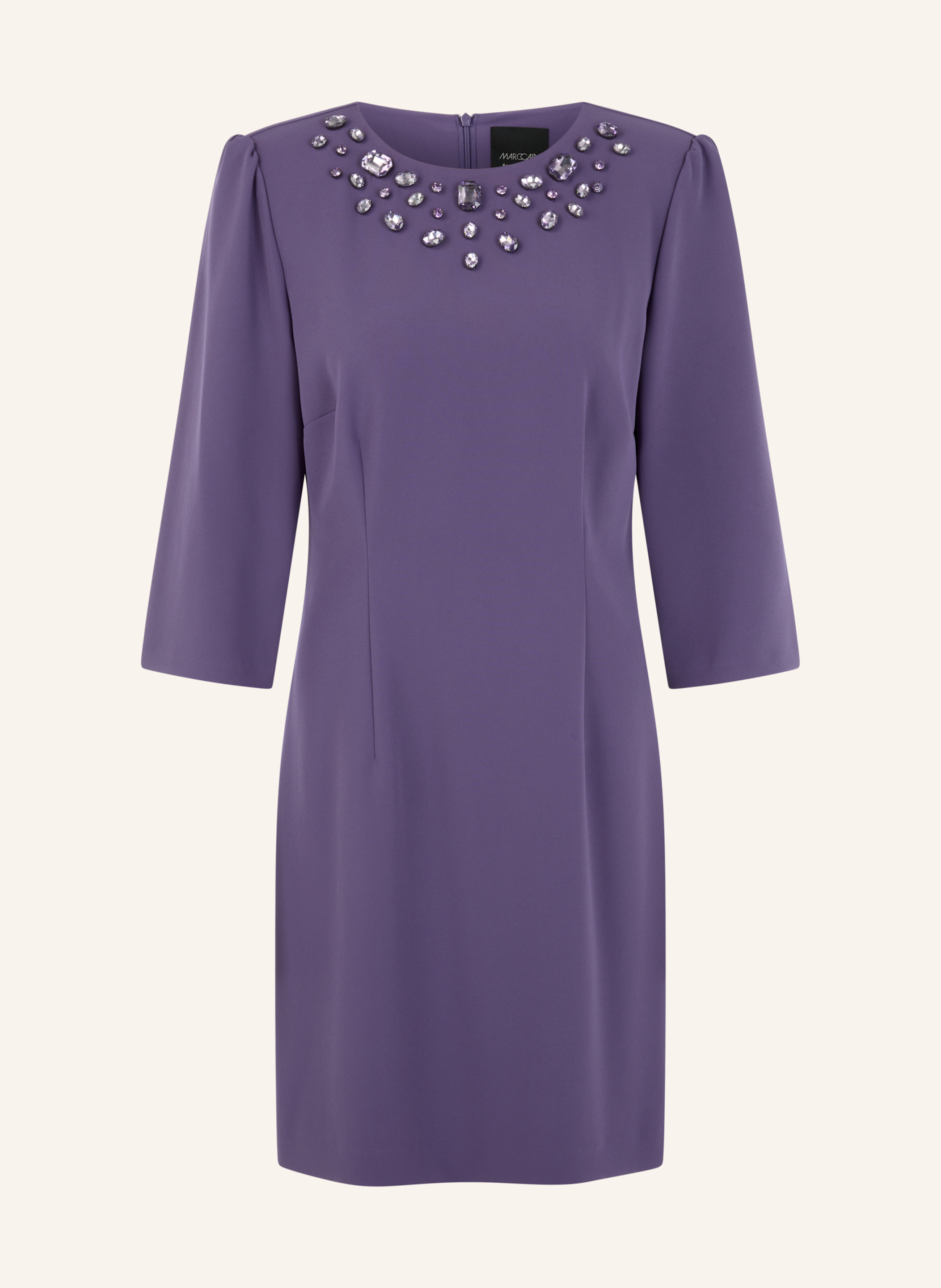 Marc Cain Kleid Mit 3/4-Arm Und Schmucksteinen blau