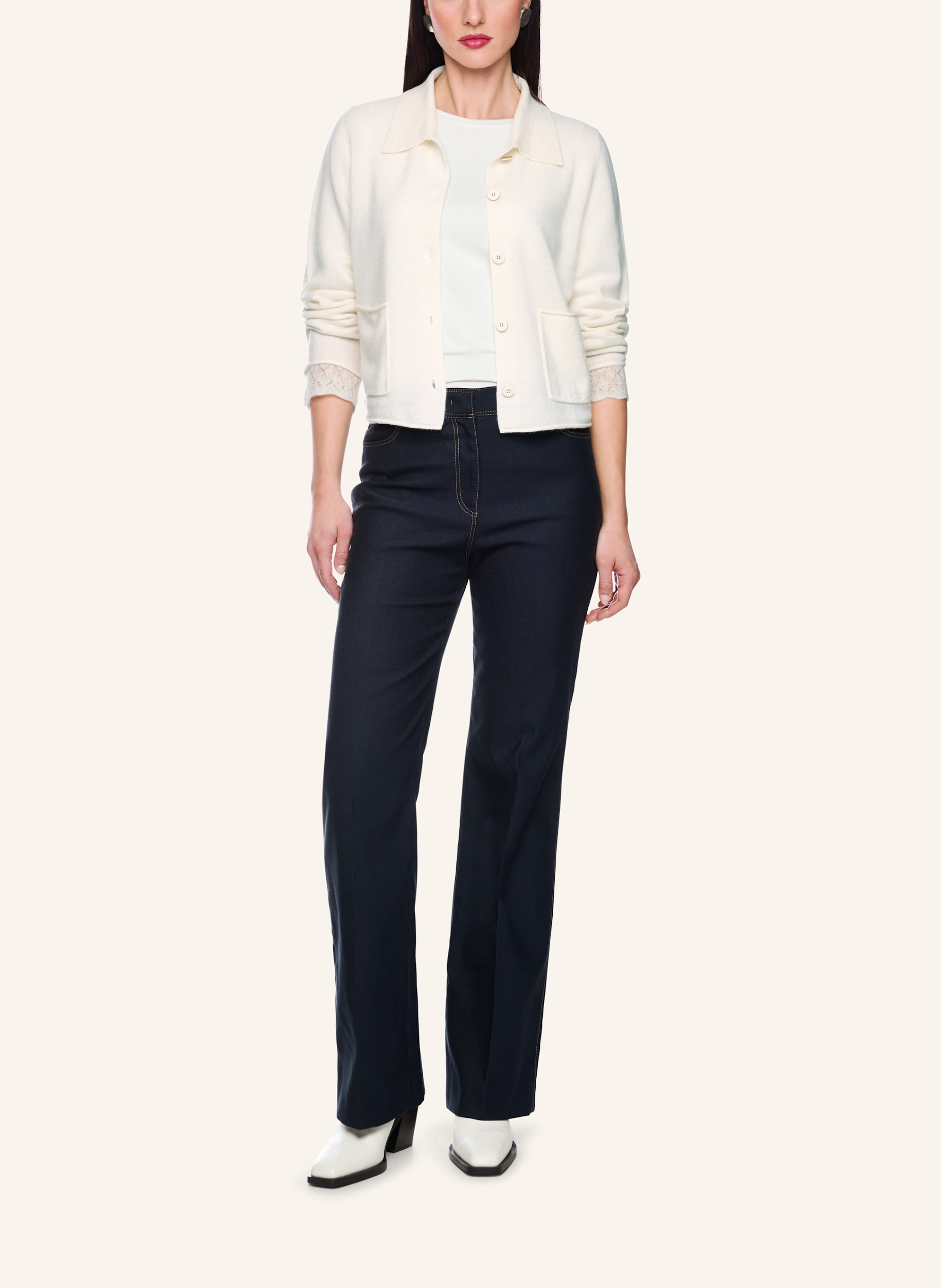 Thumbnail - Marc Cain Strickjacke Aus Cashmere weiss