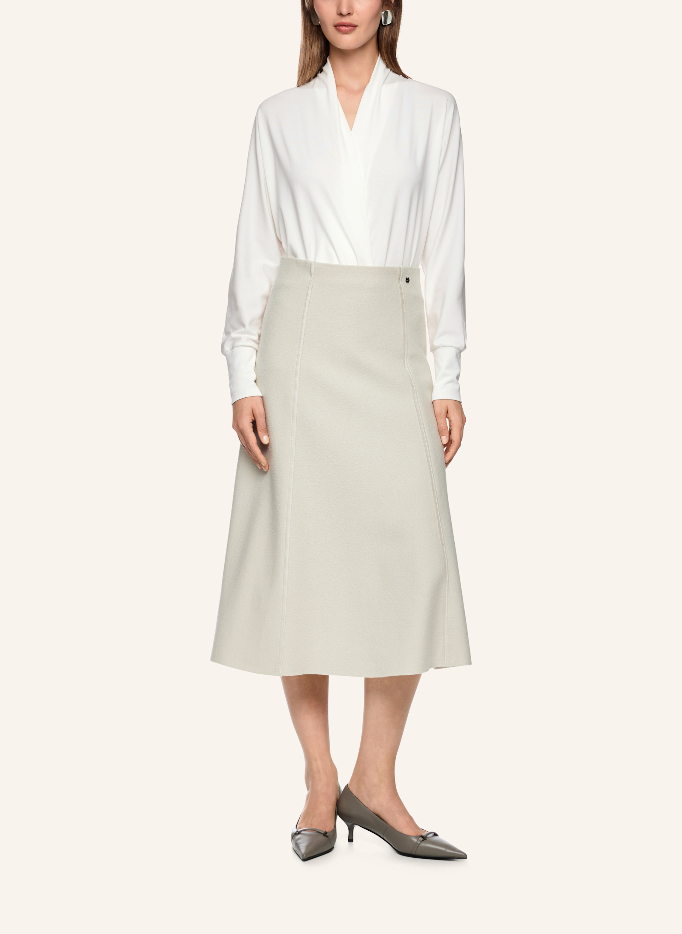 Thumbnail - Marc Cain Longsleeve In Wickeloptik weiss