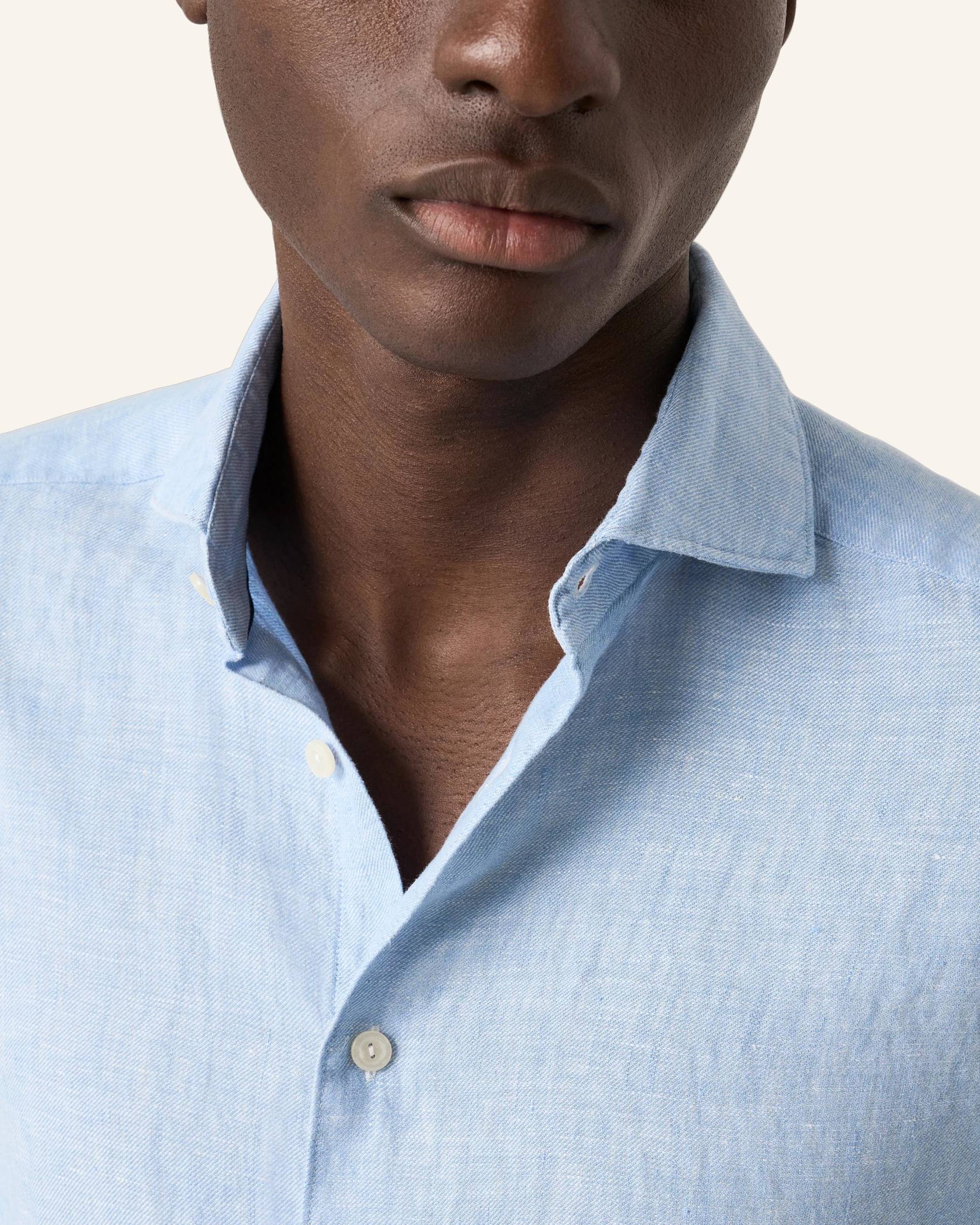 Thumbnail - Eton Leinenhemd Contemporary Fit blau
