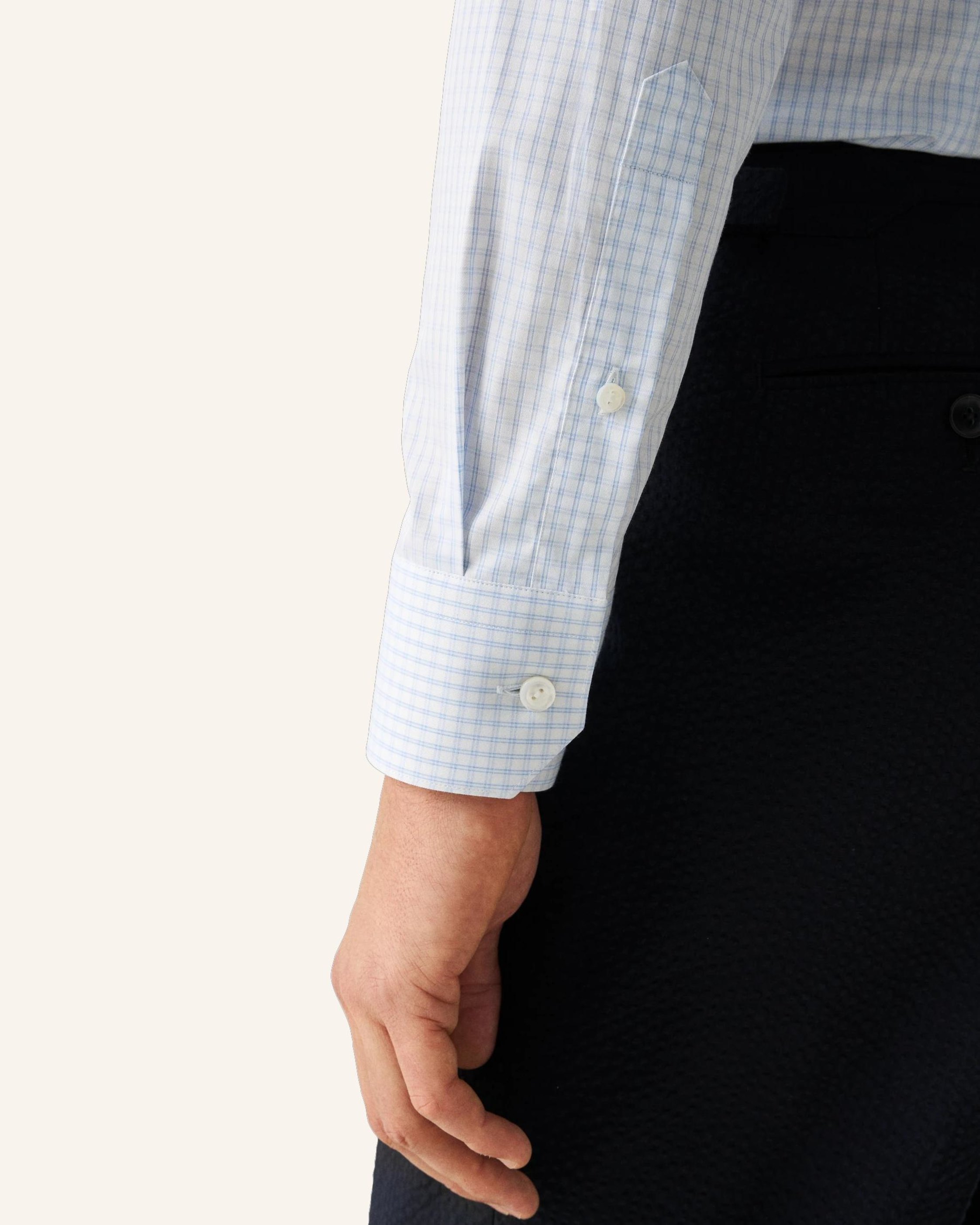 Thumbnail - Eton Hemd Baumwolle Piqué Contemporary Fit blau