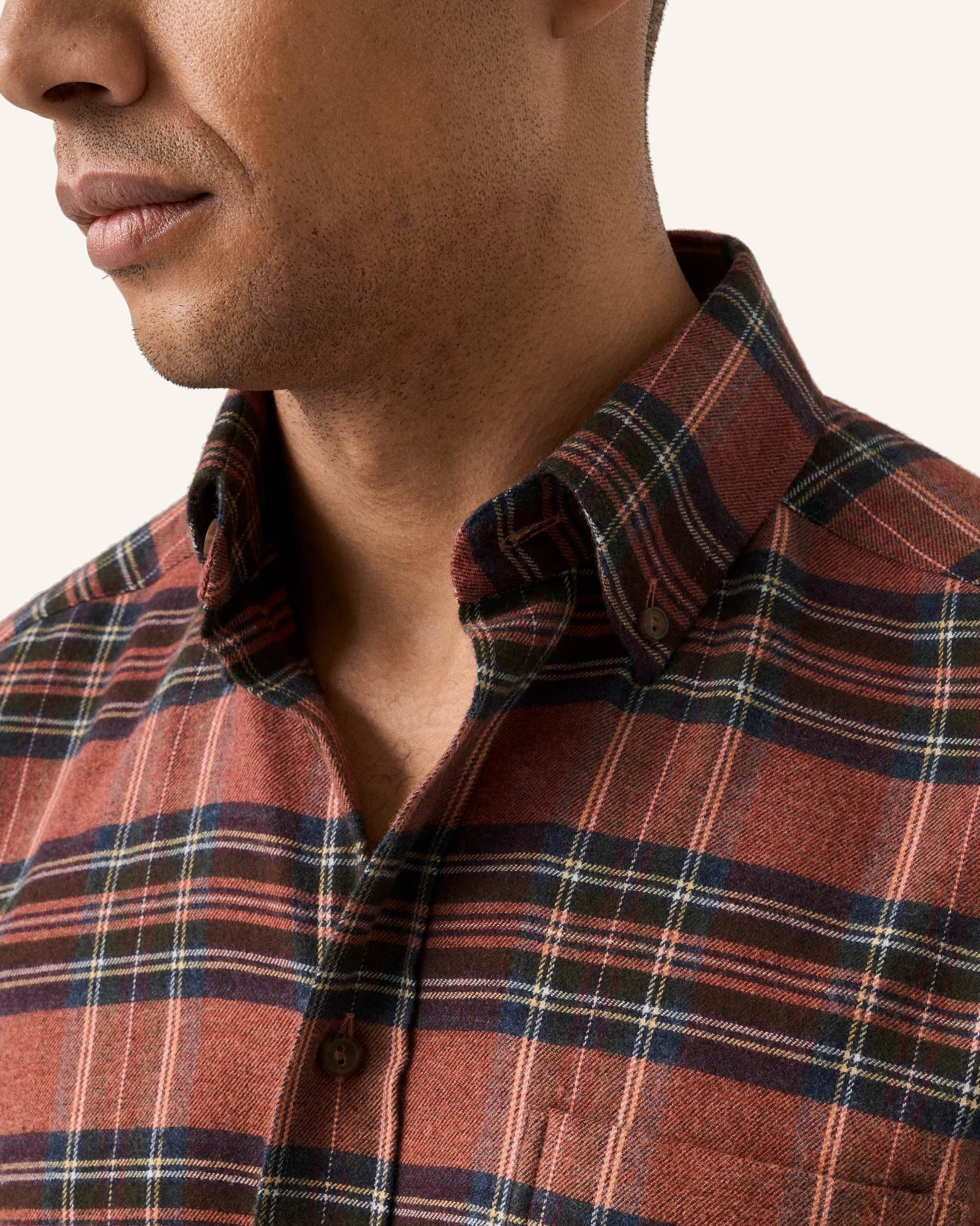 Thumbnail - Eton Flanellhemd Karomuster Casual Fit rot