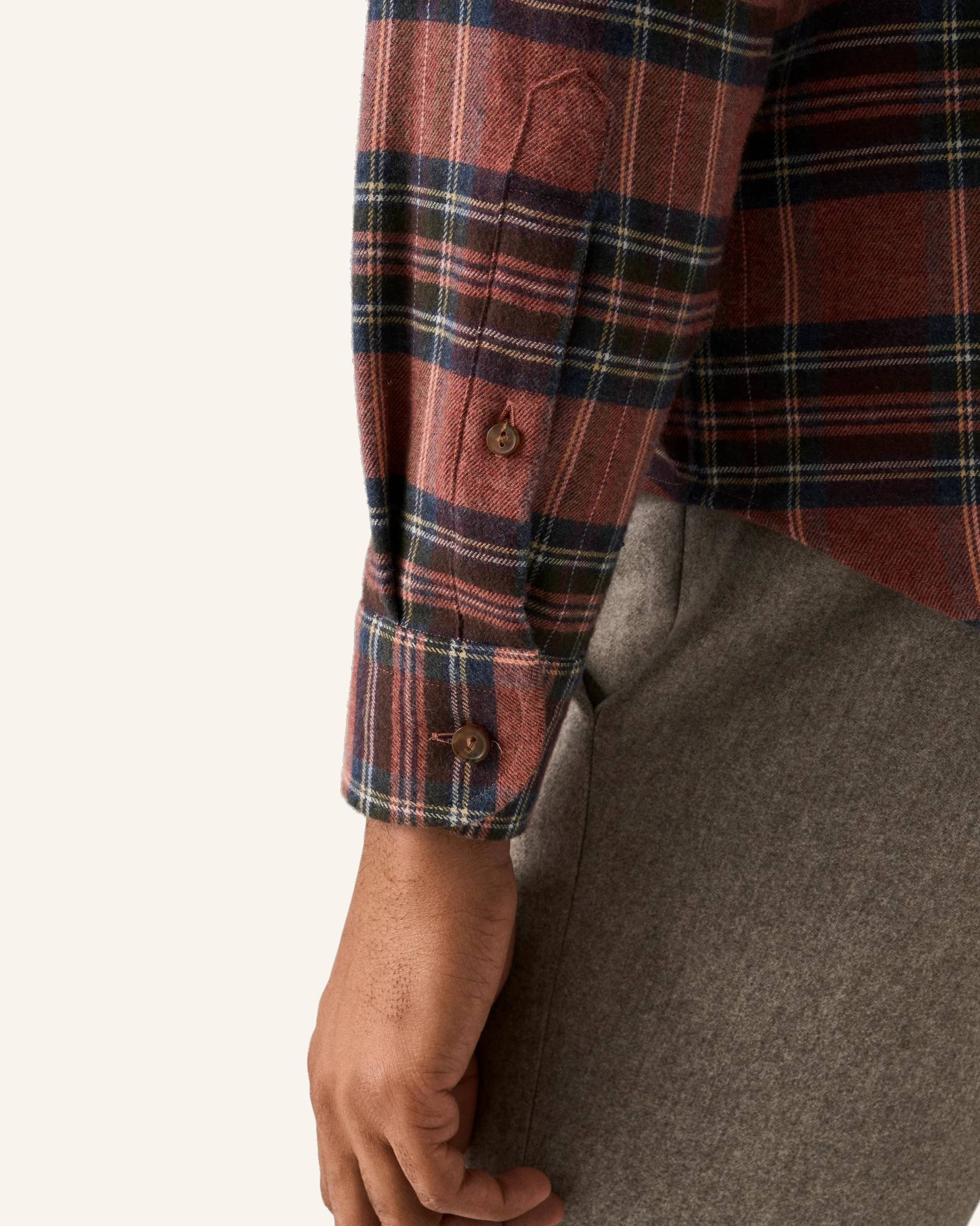 Thumbnail - Eton Flanellhemd Karomuster Casual Fit rot