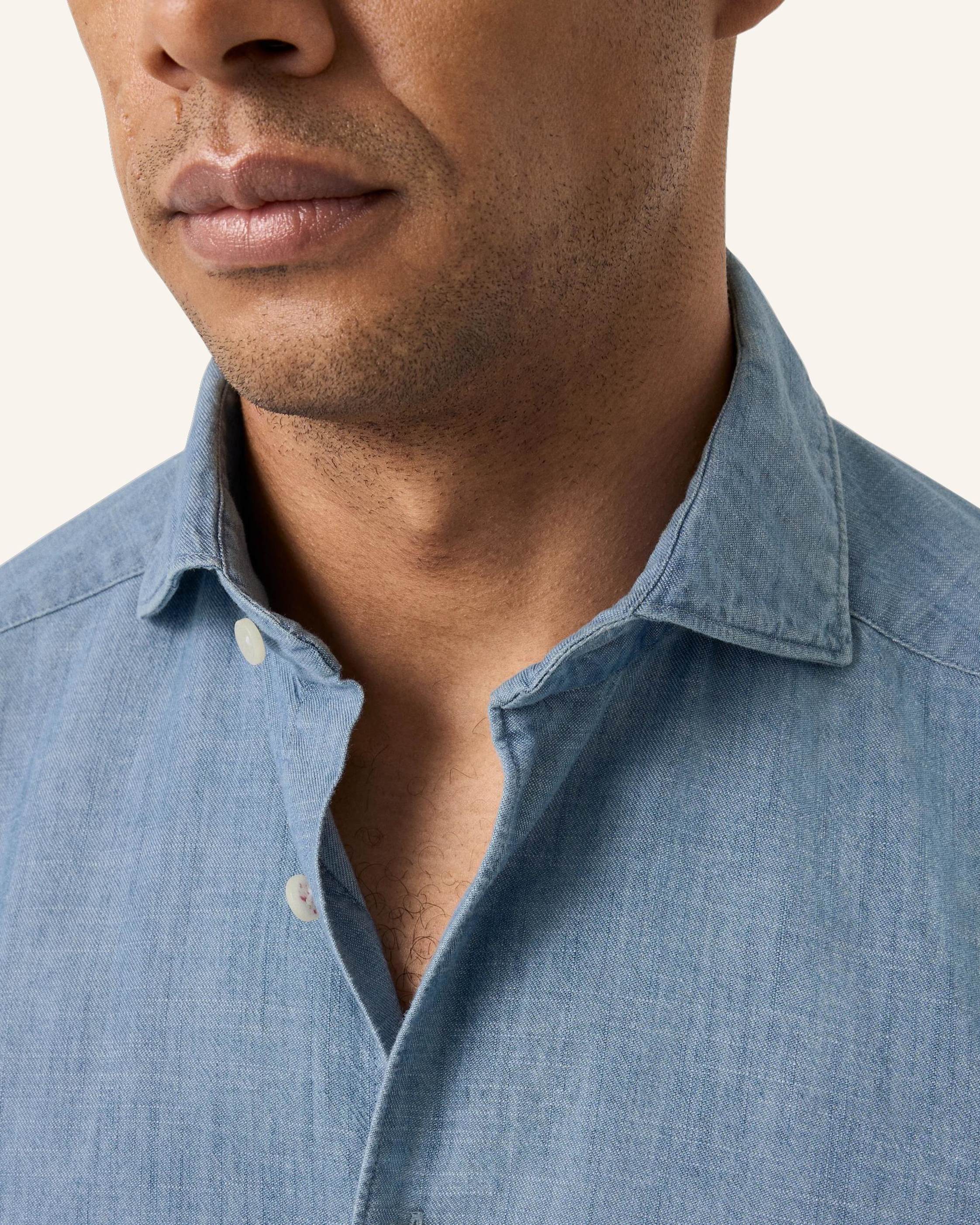 Thumbnail - Eton Jeanshemd Slim Fit blau