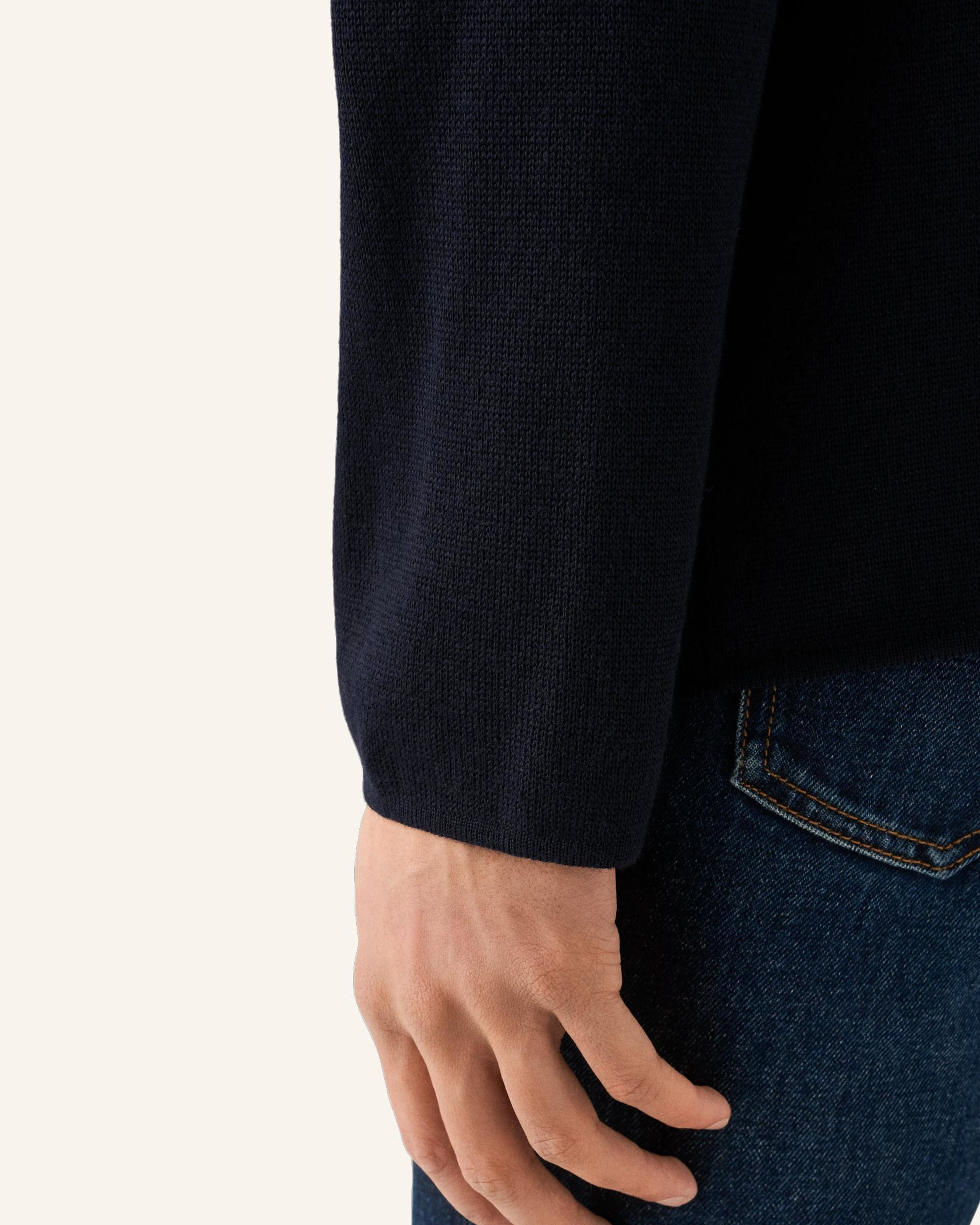 Thumbnail - Eton Hemdjacke Milano-Strick blau