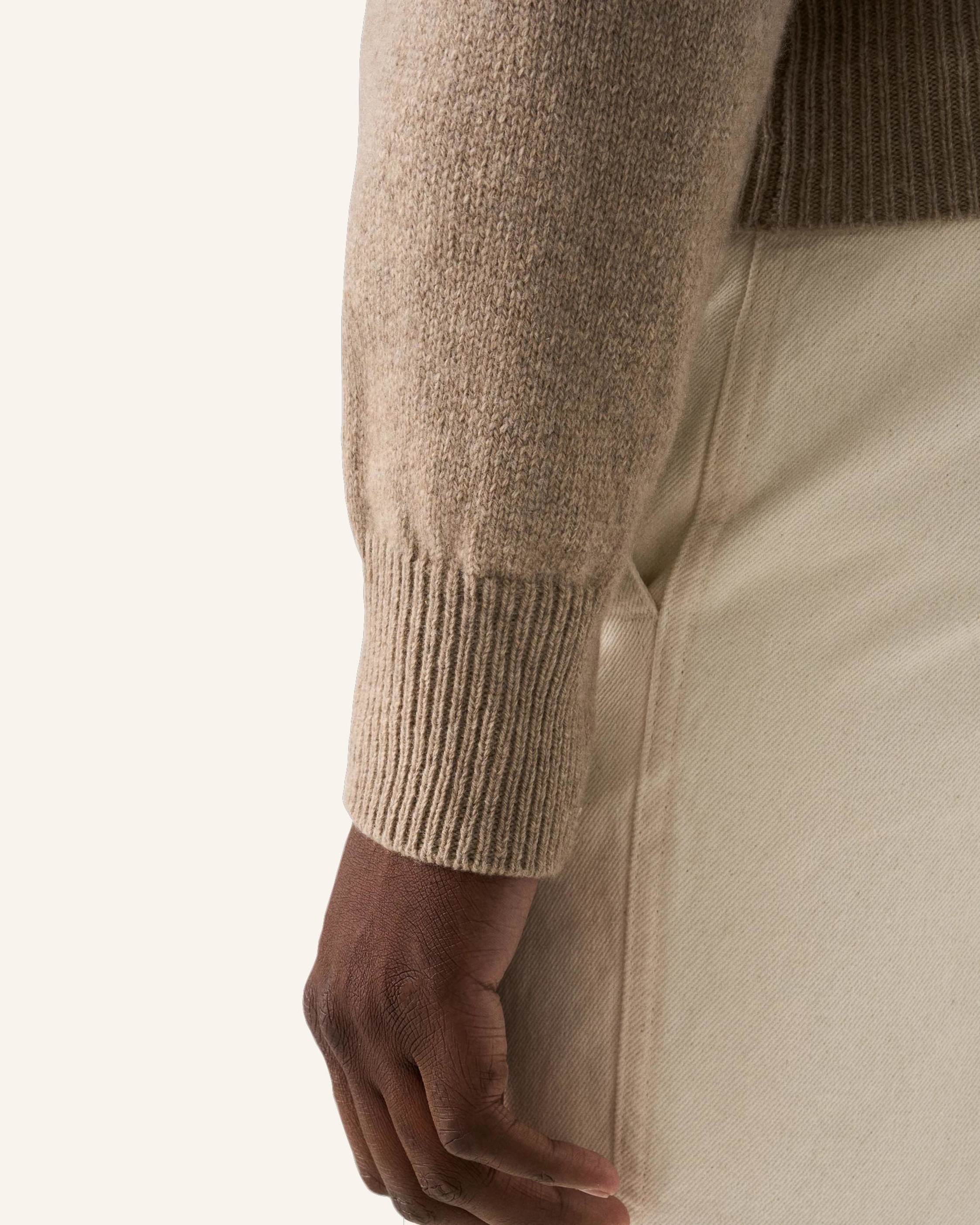 Thumbnail - Eton Rundhalsausschnitt Kaschmirstrick beige