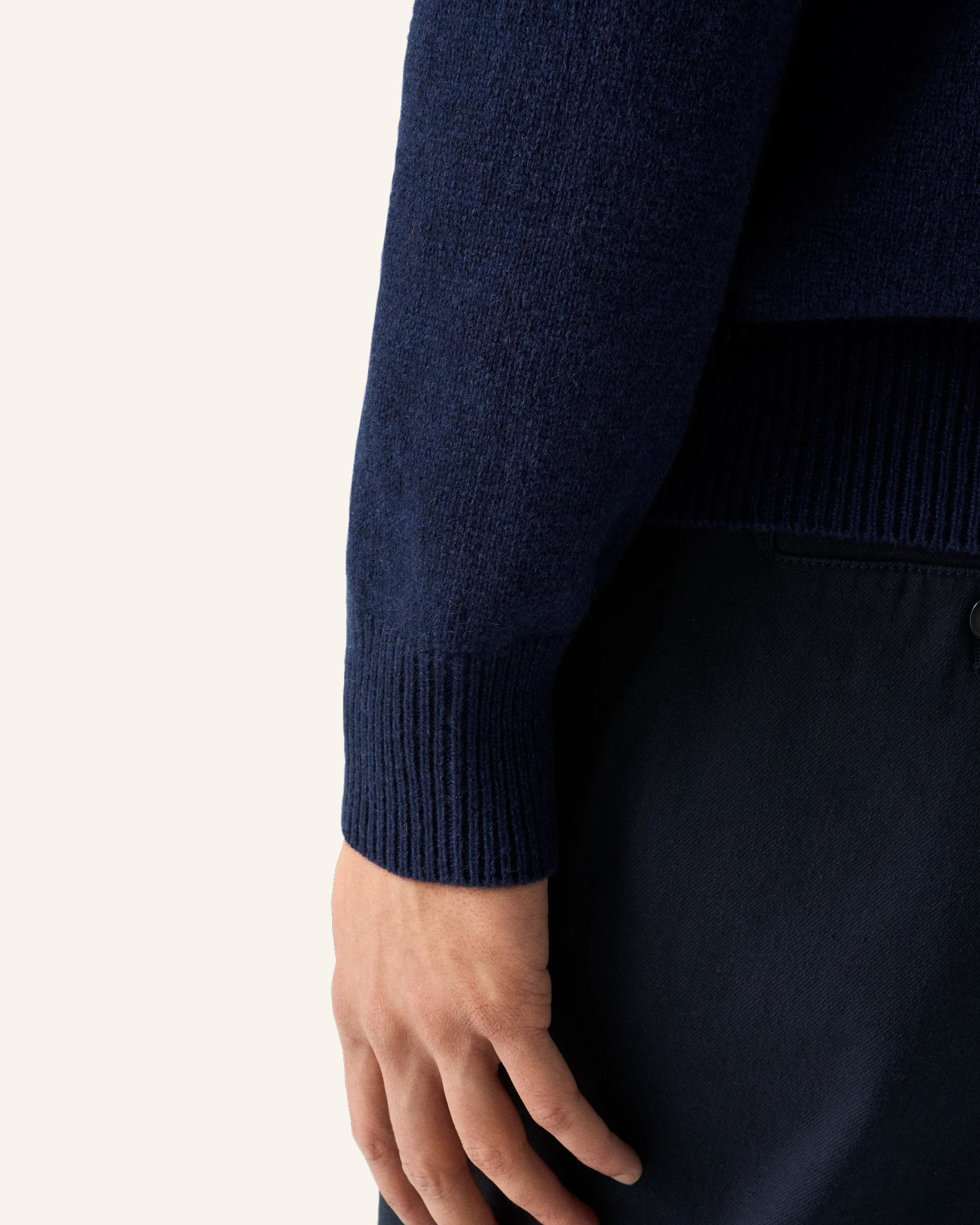 Thumbnail - Eton Rundhalsausschnitt Kaschmirstrick blau
