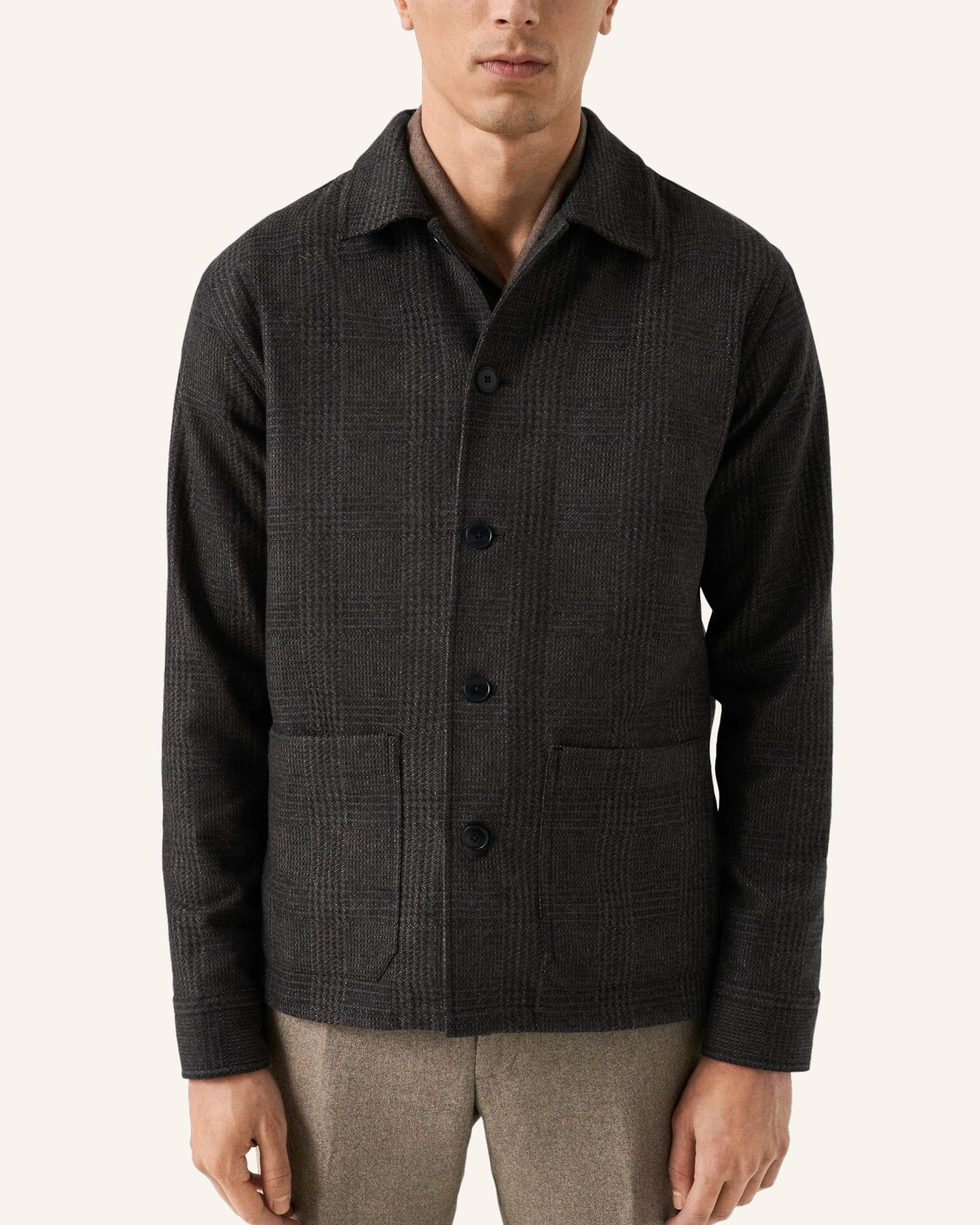 Thumbnail - Eton Woll-Kaschmir-Jacke grau