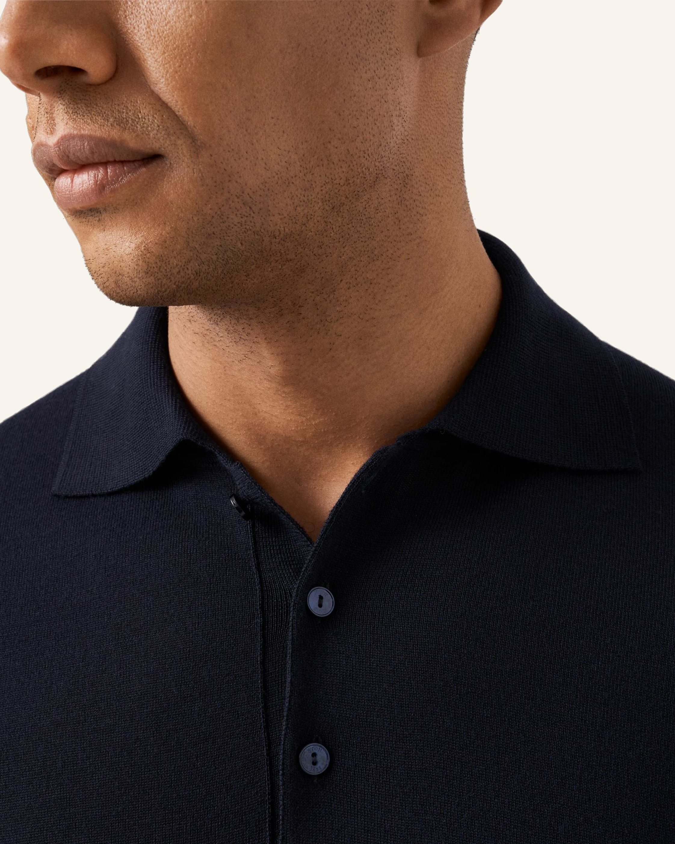 Thumbnail - Eton Feinstrick-Polohemd blau