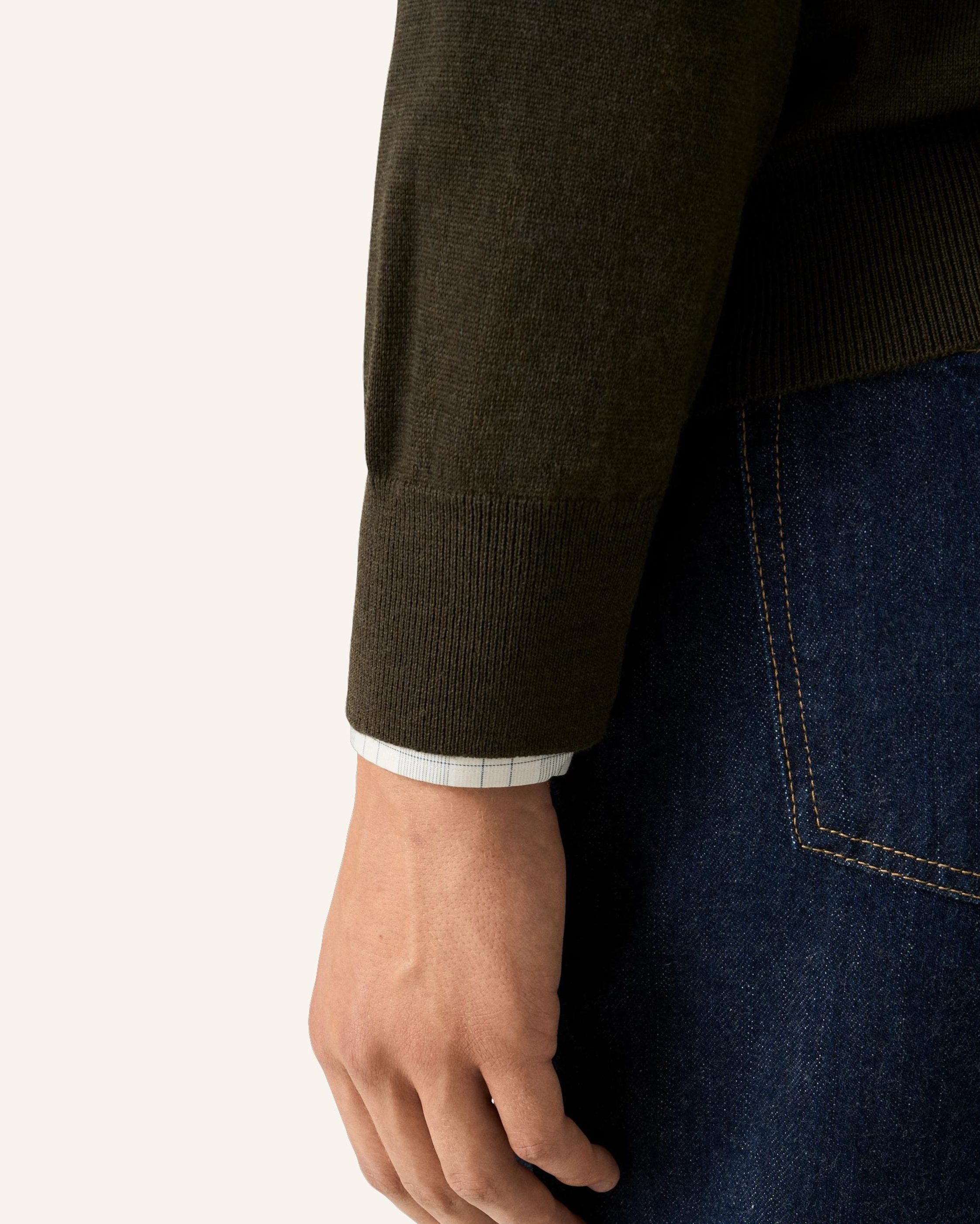 Thumbnail - Eton Quarter-Zip-Strickpullover gruen