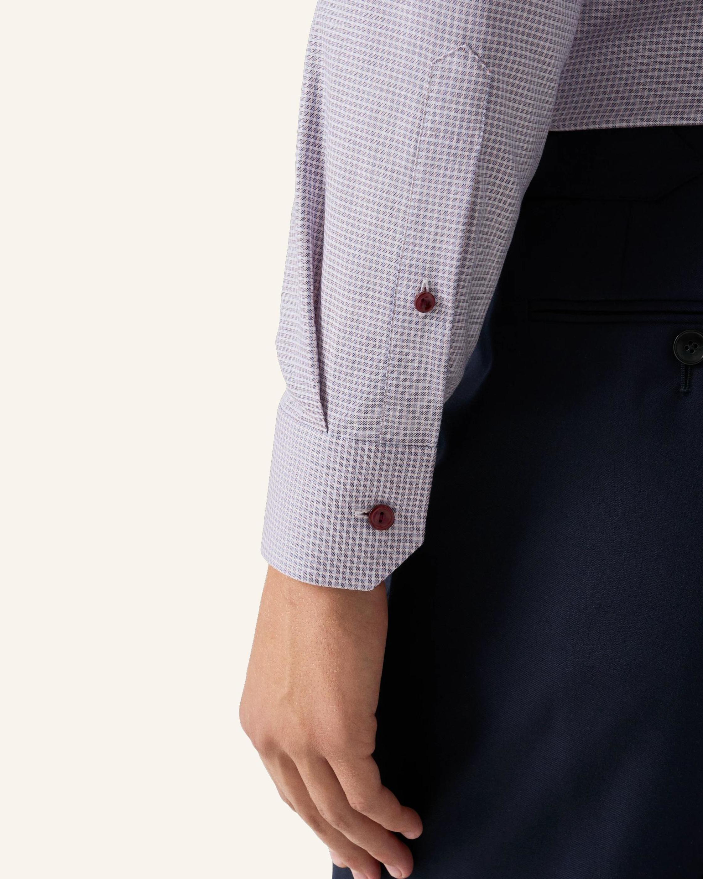 Thumbnail - Eton Kariert Fine Twill-Hemd Slim Fit rot