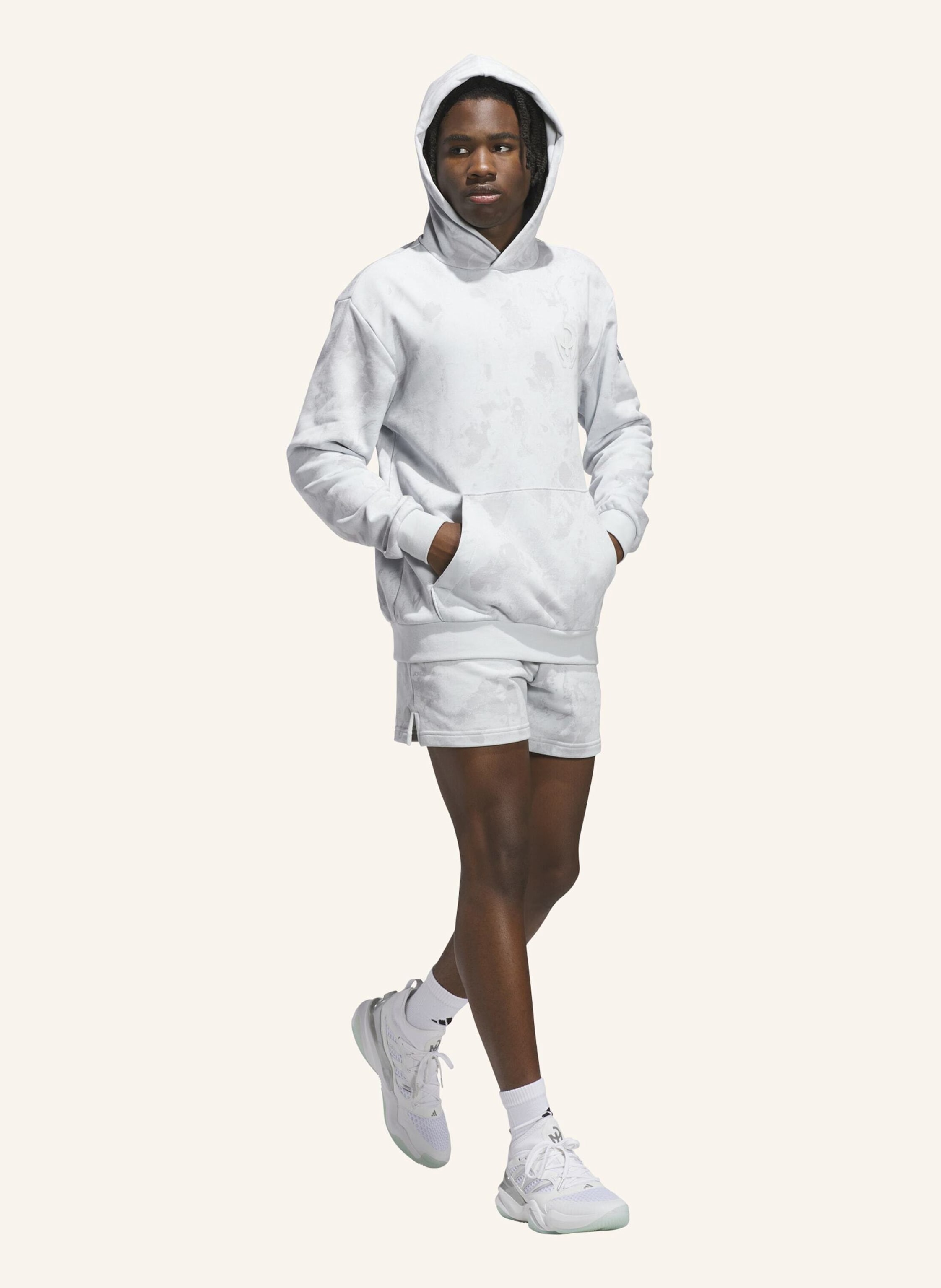 Thumbnail - Adidas Mahomes Iced Time French Terry Kapuzenjacke grau