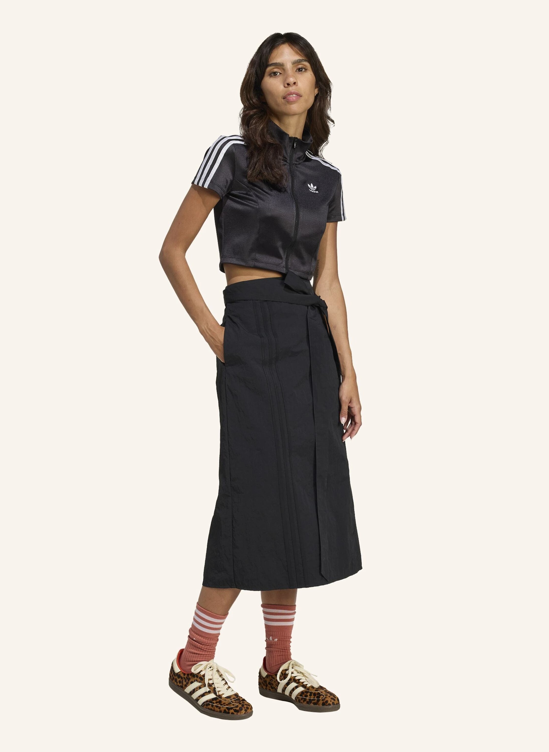 Thumbnail - Adidas Originals Off-Placed 3-Streifen Maxirock schwarz