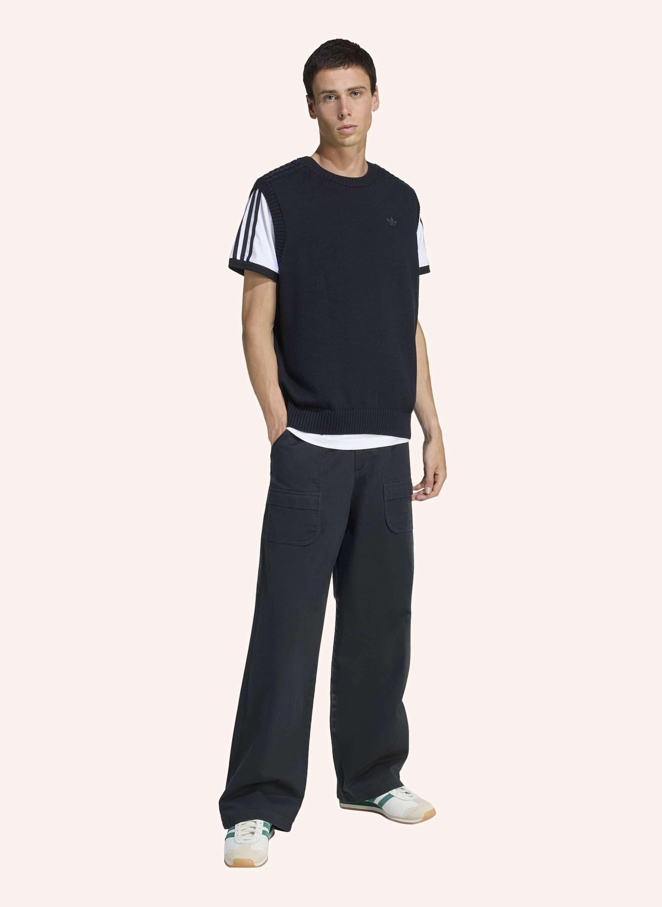 Thumbnail - Adidas Originals Hochwertige Essentials Strickweste schwarz