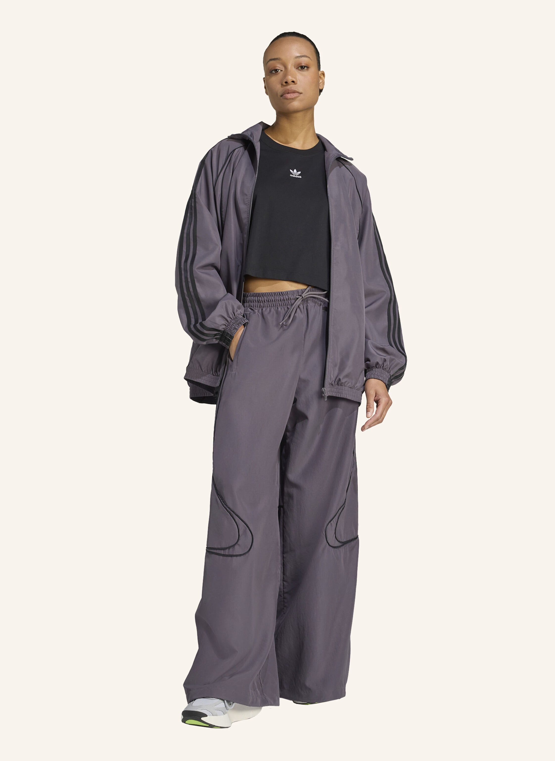 Thumbnail - Adidas Originals Teamgeist Adicolor Oversized Woven Originals Jacke grau