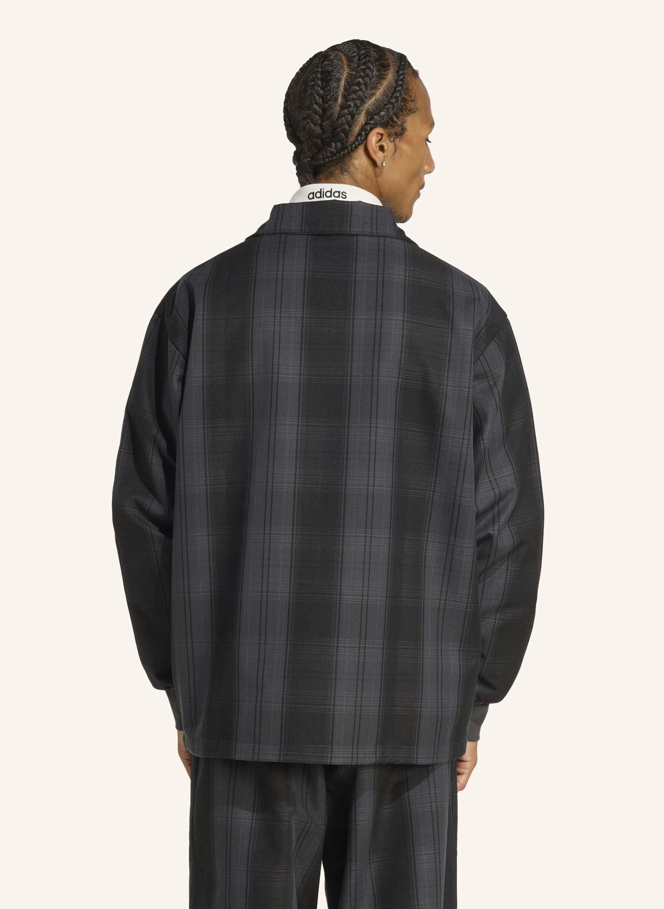 Thumbnail - Adidas Originals Adidas Originals & All Blacks Plaid Woven Firebird Originals Jacke grau