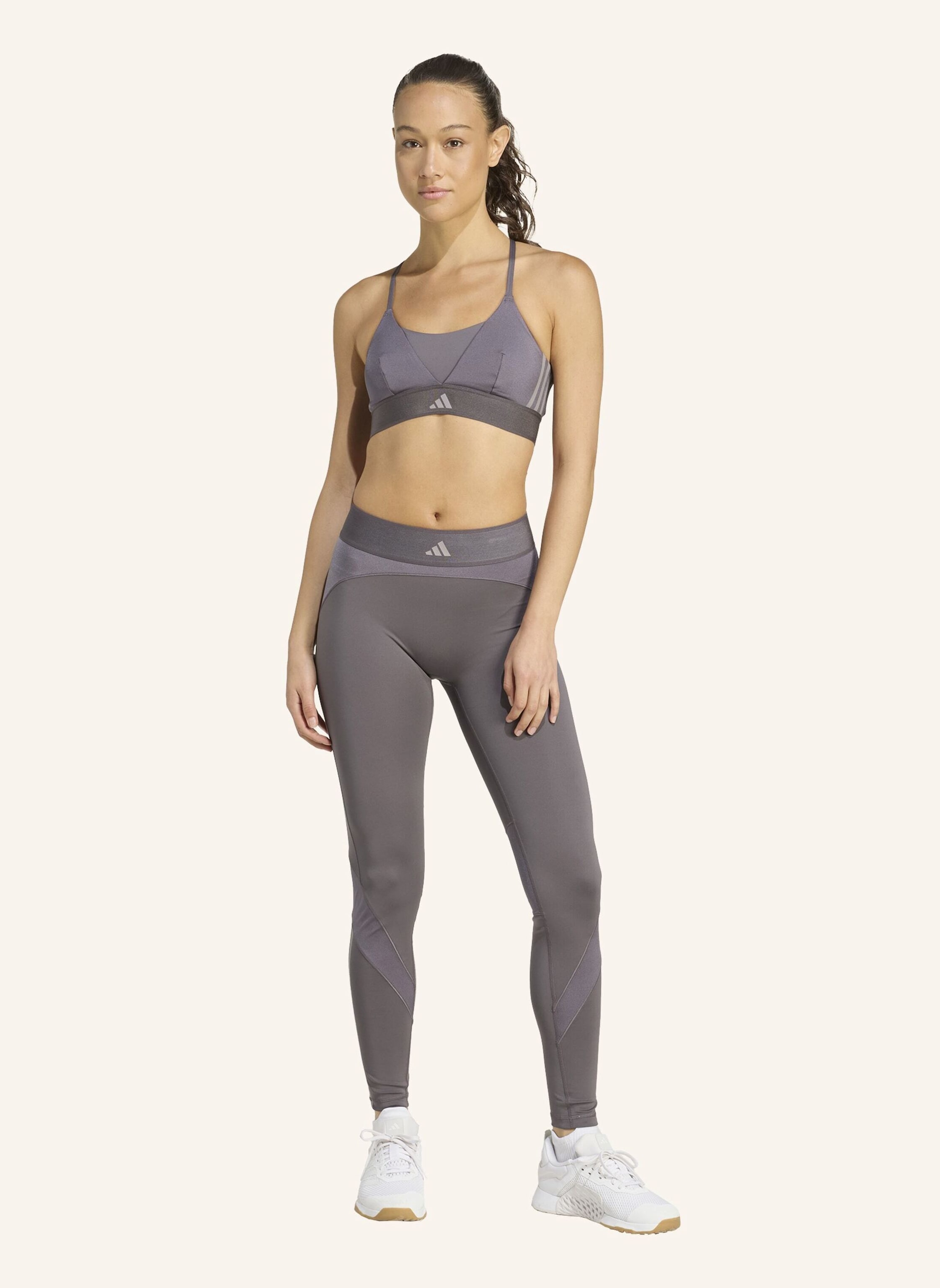 Thumbnail - Adidas Hyperglam Shine Full-Length Leggings grau