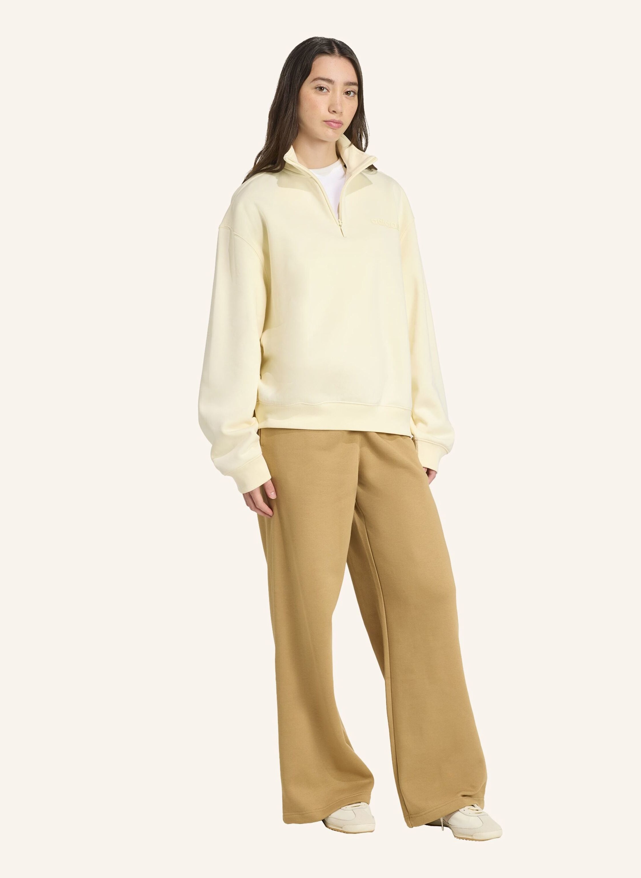 Thumbnail - Adidas Originals Essentials Linear Quarter-Zip Oversized Oberteil weiss