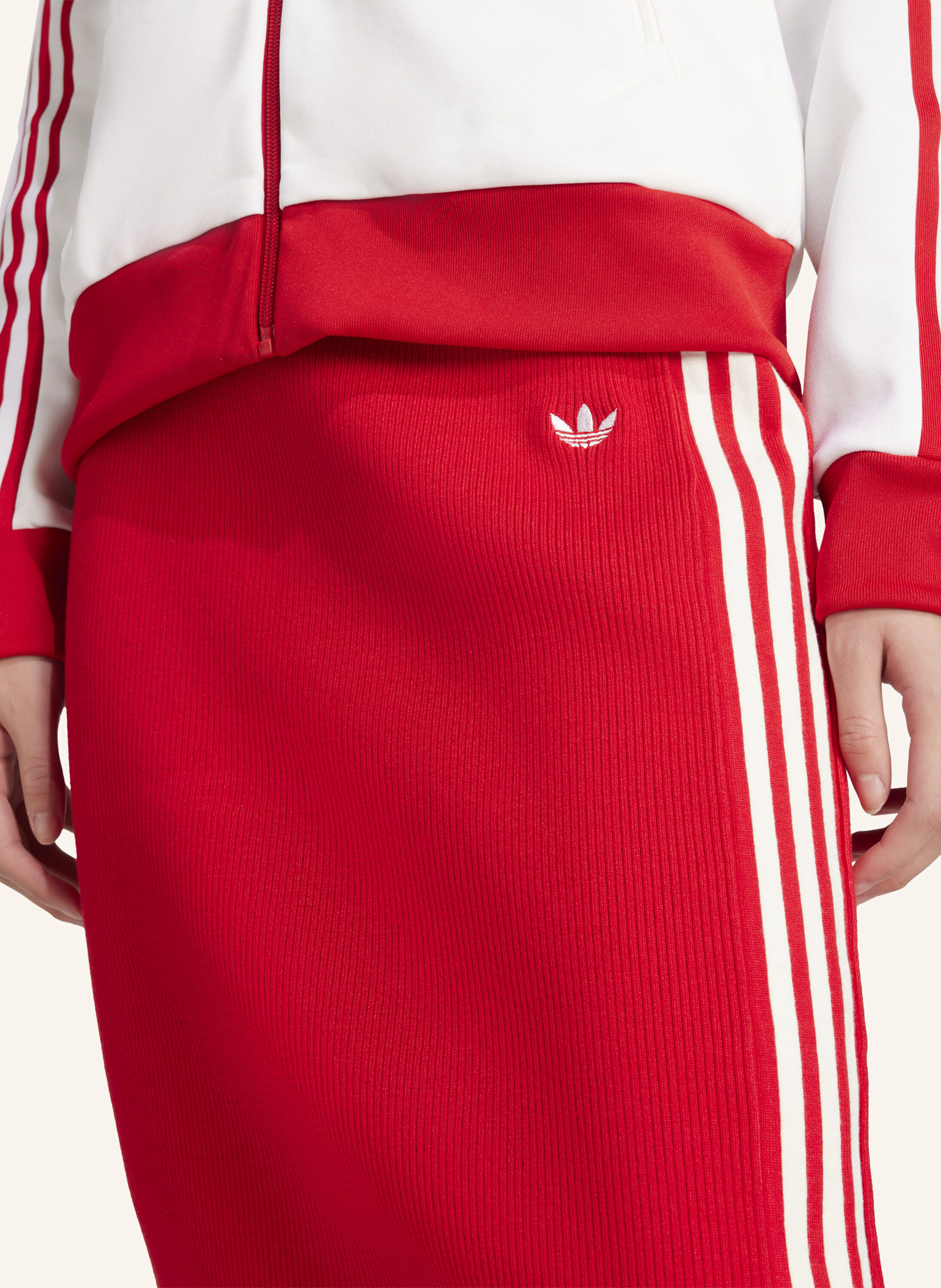 Thumbnail - Adidas Originals Strickrock Adicolor Knit 3 Stripes rot