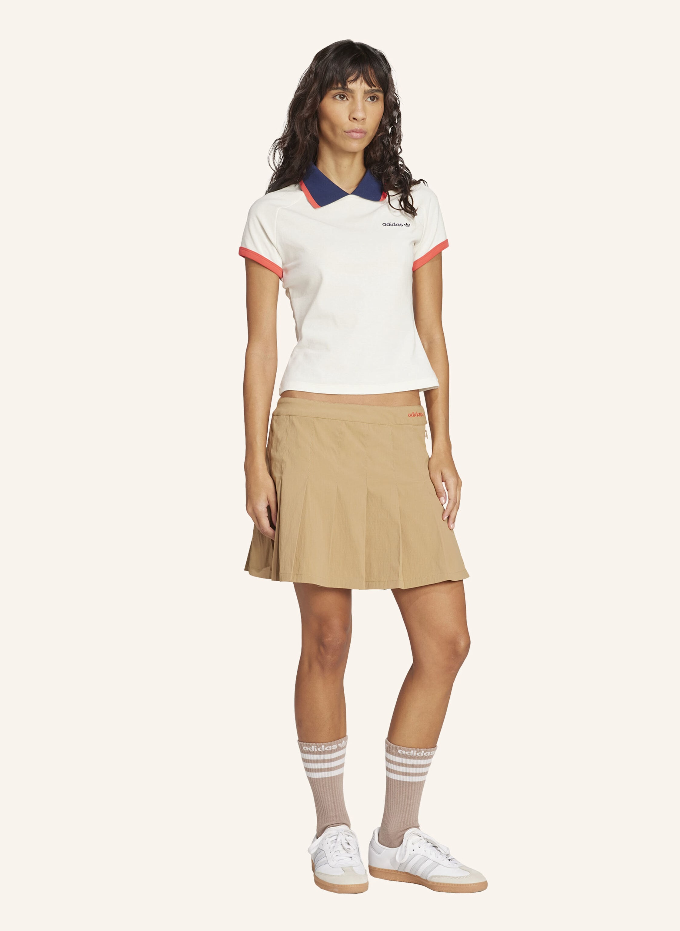 Thumbnail - Adidas Originals Faltenrock beige