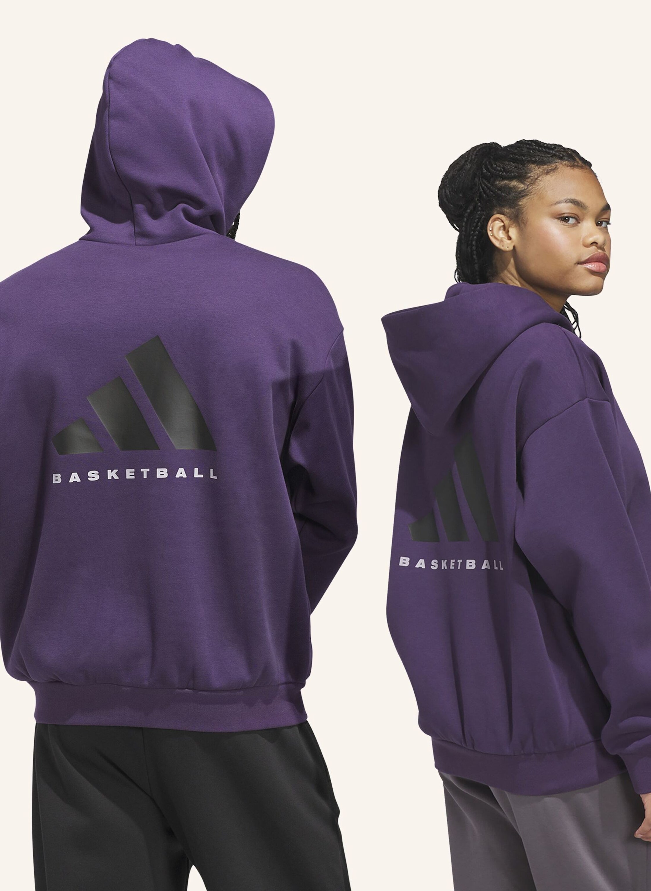 Thumbnail - Adidas Adidas Basketball Hoodie – Genderneutral lila