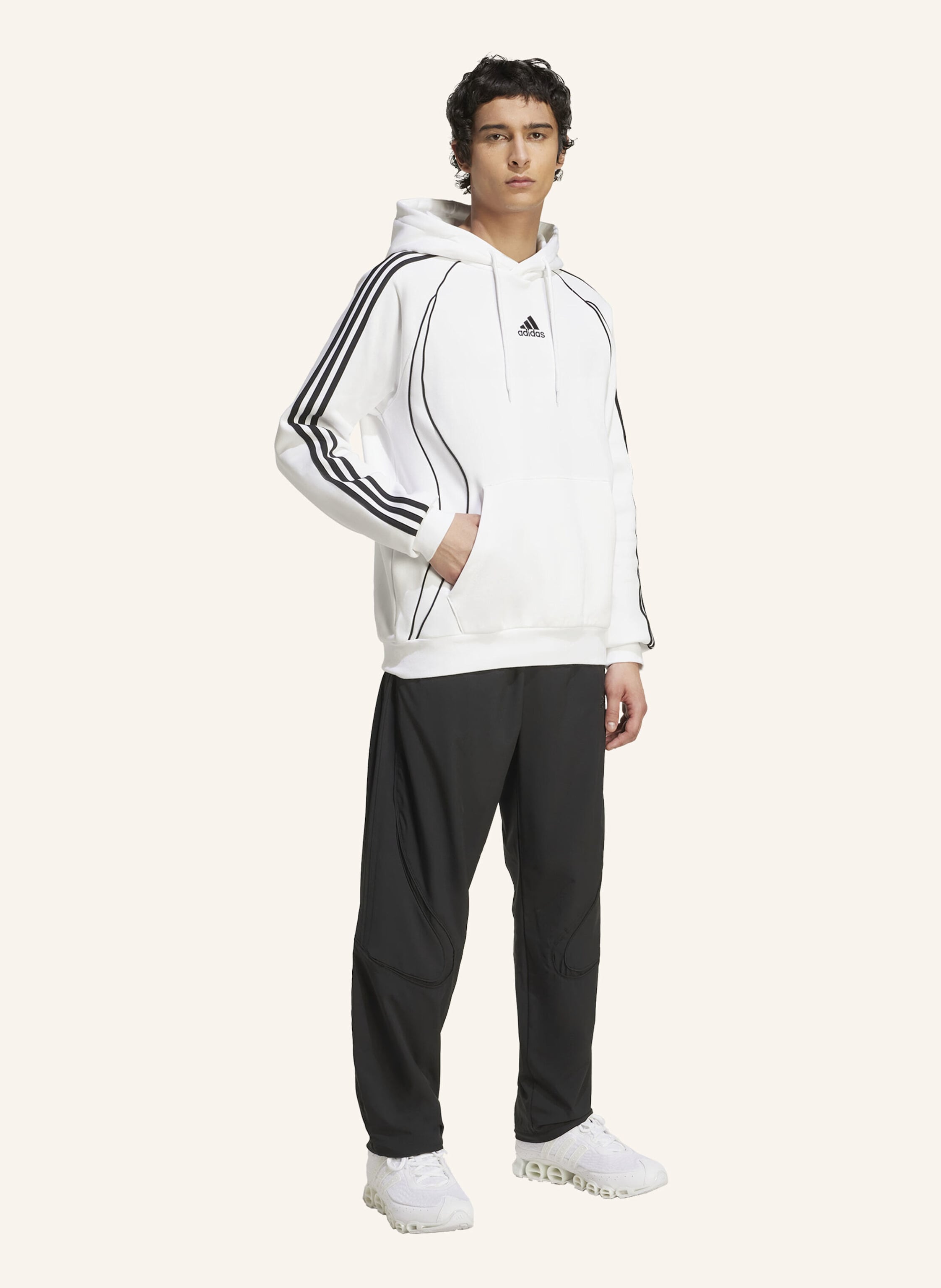 Thumbnail - Adidas Originals Adicolor Teamgeist Cut Line Hoodie weiss