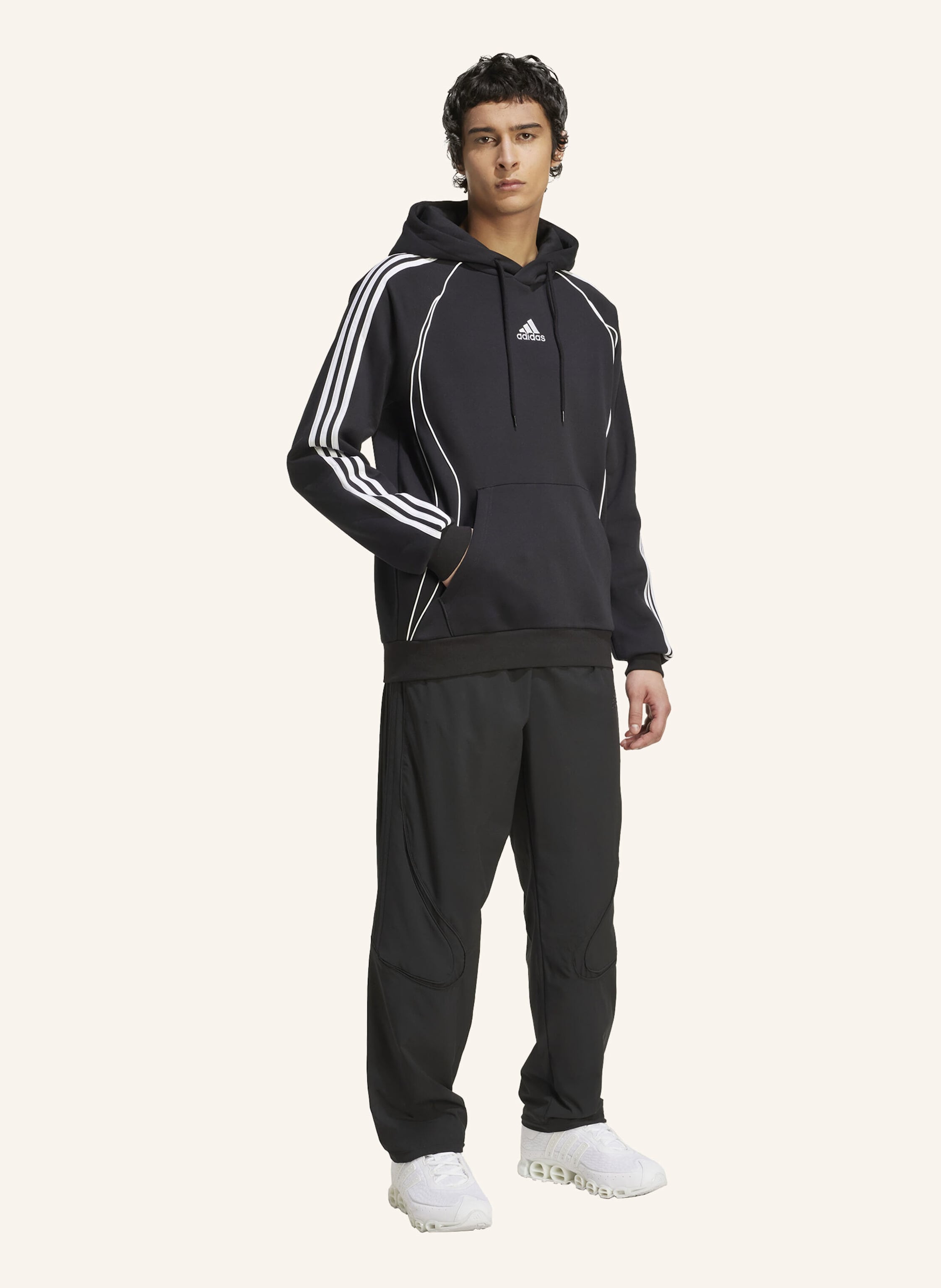 Thumbnail - Adidas Originals Adicolor Teamgeist Cut Line Hoodie schwarz