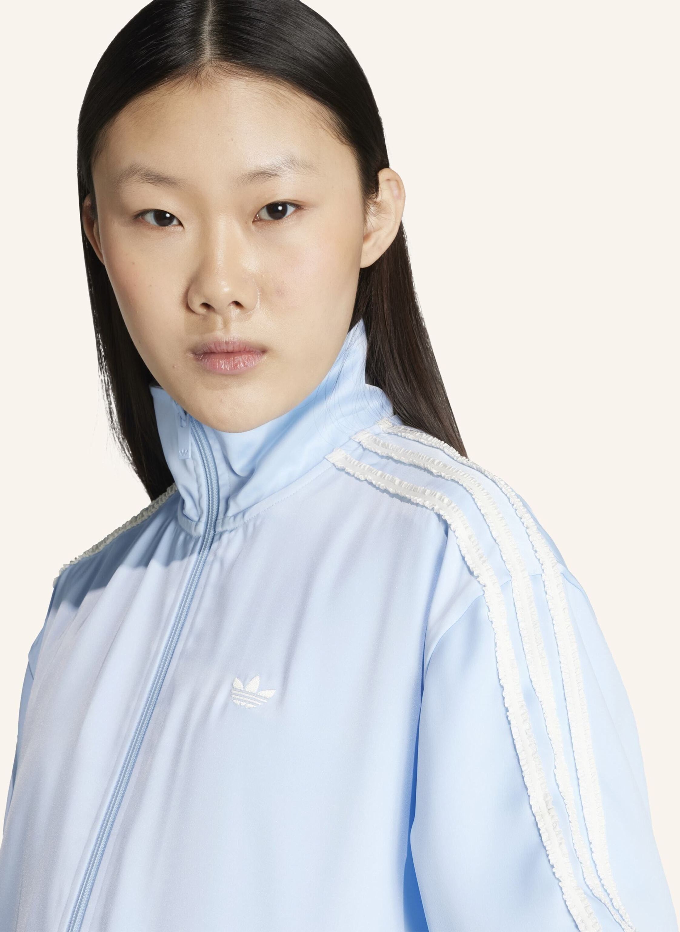 Thumbnail - Adidas Originals Adidas Firebirdjacke Originals Satinjacke, Rüschendetails, 3-Streifen blau