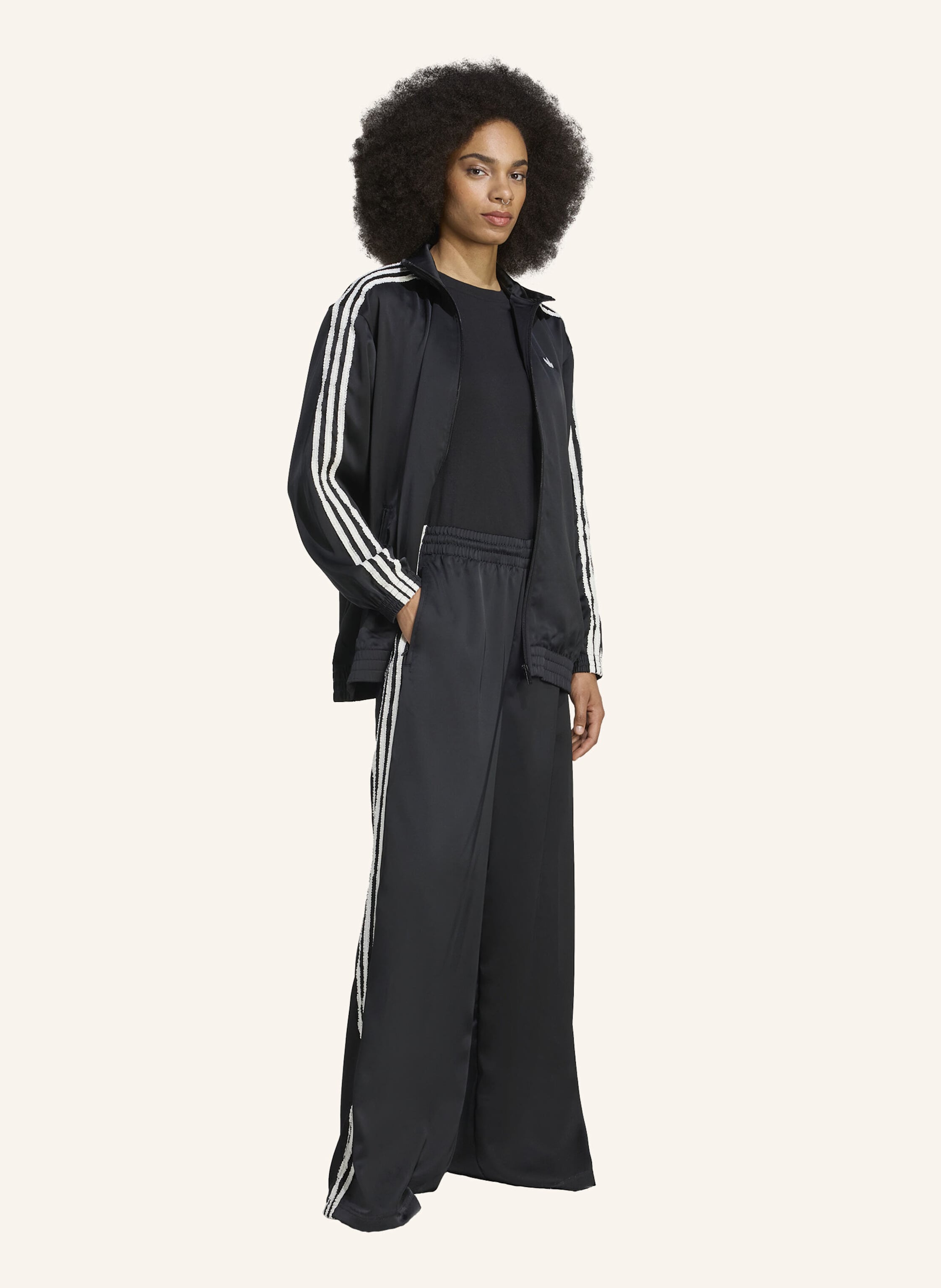 Thumbnail - Adidas Originals Adidas Originals Satin Firebird Trainingsjacke Gerafft 3-Streifen schwarz