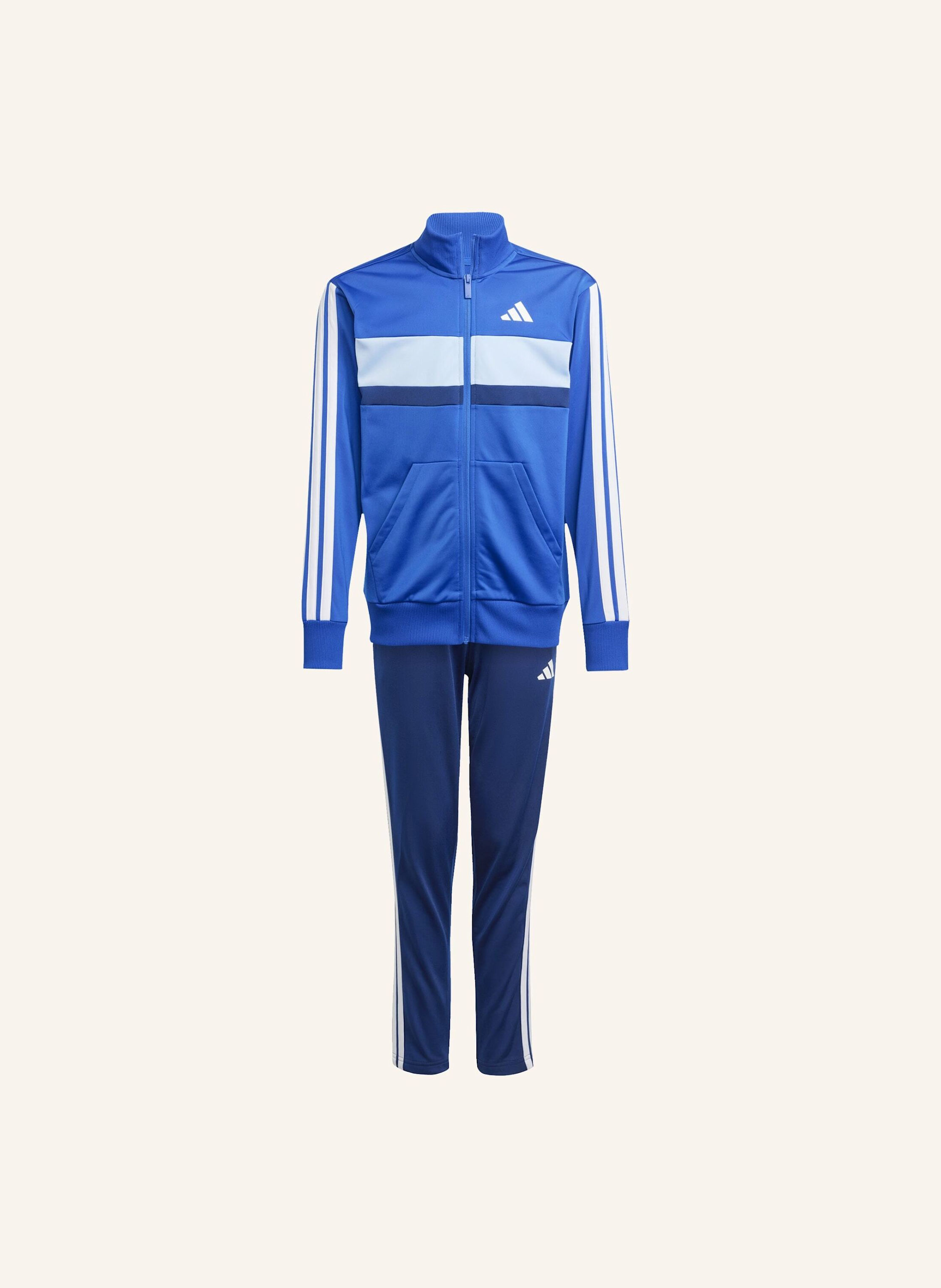 Adidas Seasonal Essentials Tiberio 3-Streifen Tricot Kids Trainingsanzug blau