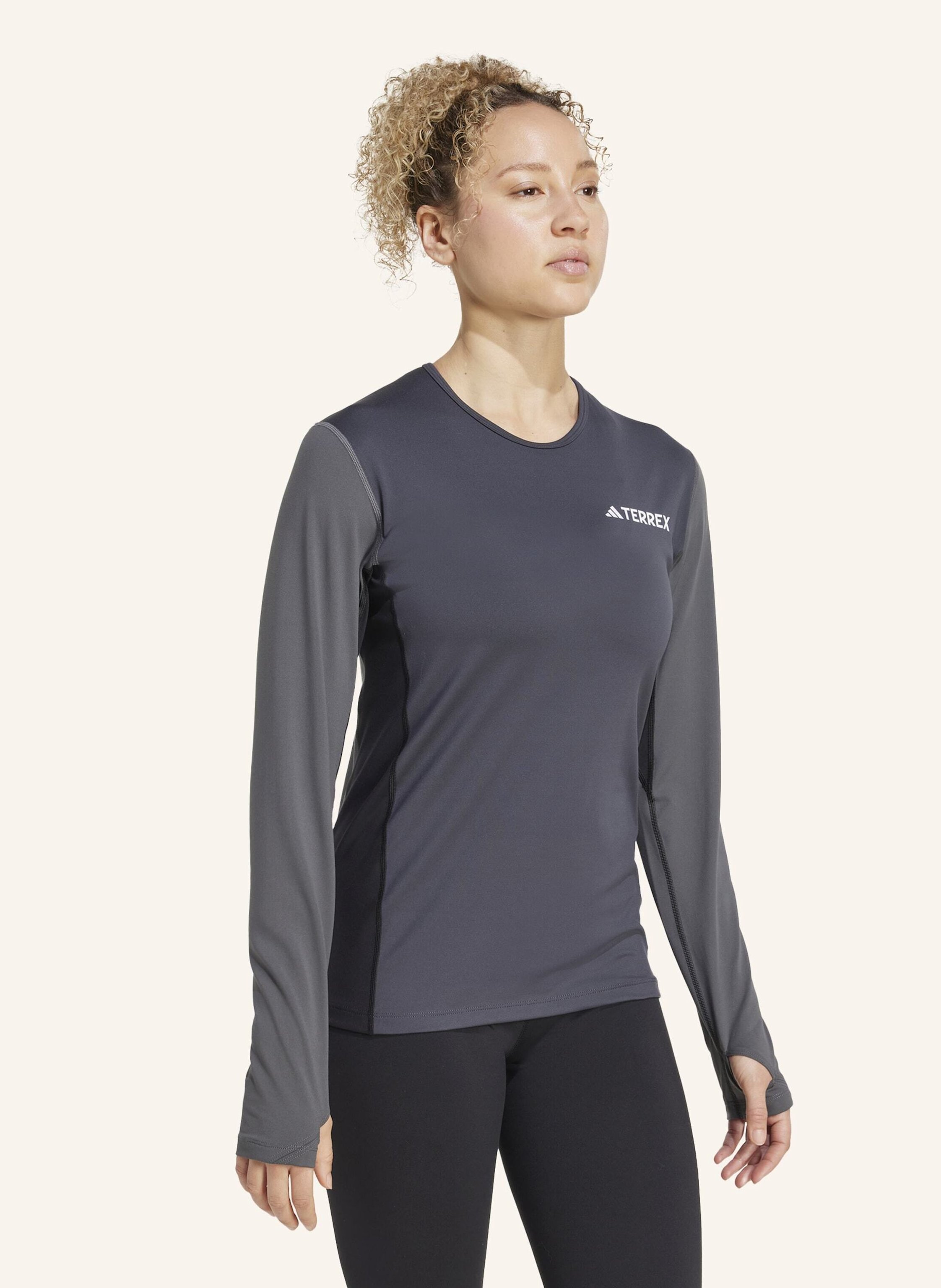 Thumbnail - Adidas Terrex Multi Synthetic Langärmelige Baselayer grau