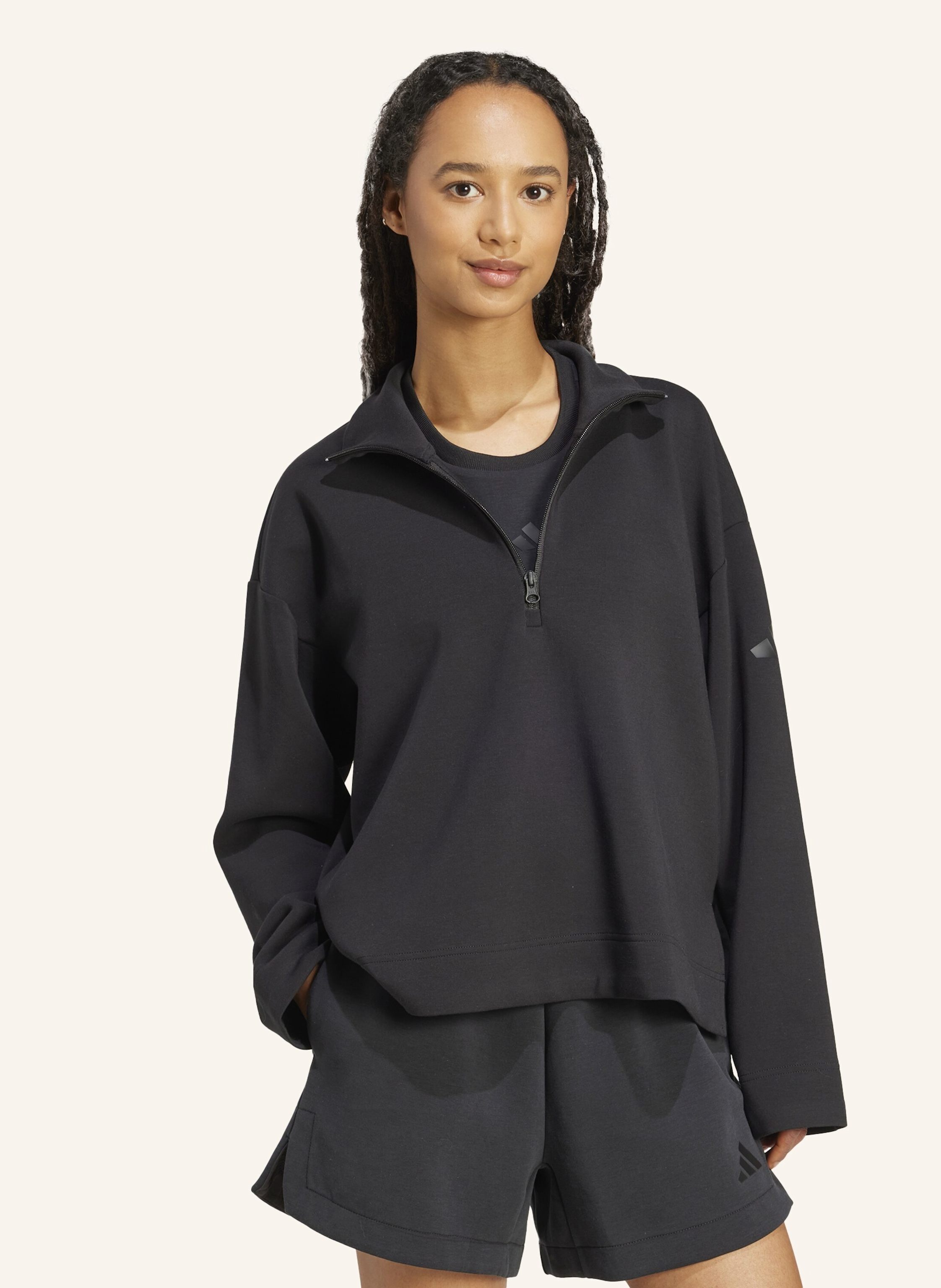 Thumbnail - Adidas Troyer Soft Lux Quarter Zip schwarz