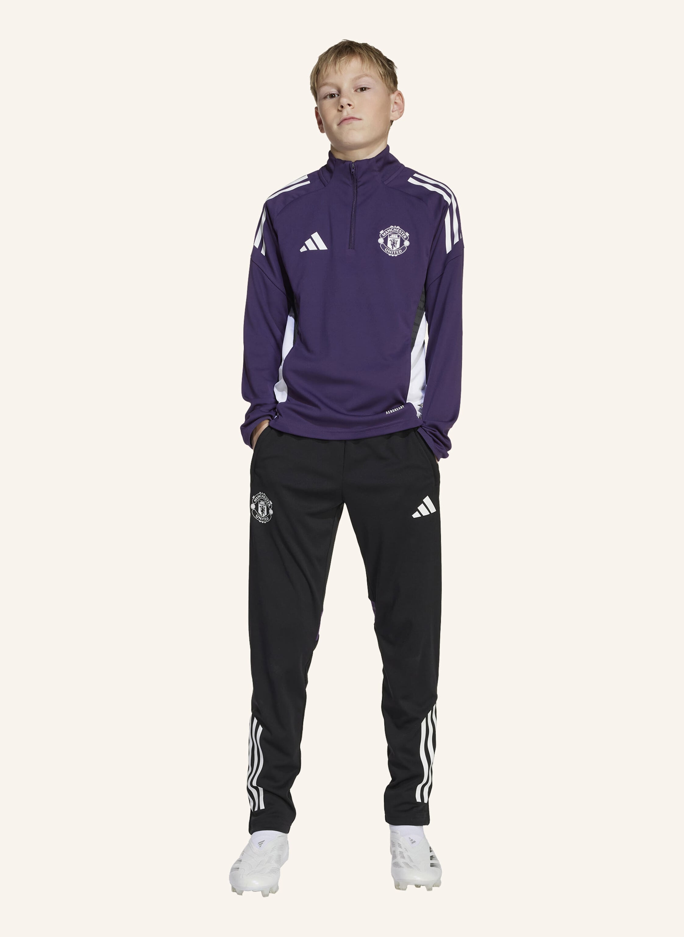 Thumbnail - Adidas Manchester United Tiro 25 Competition Kids Trainingshose schwarz