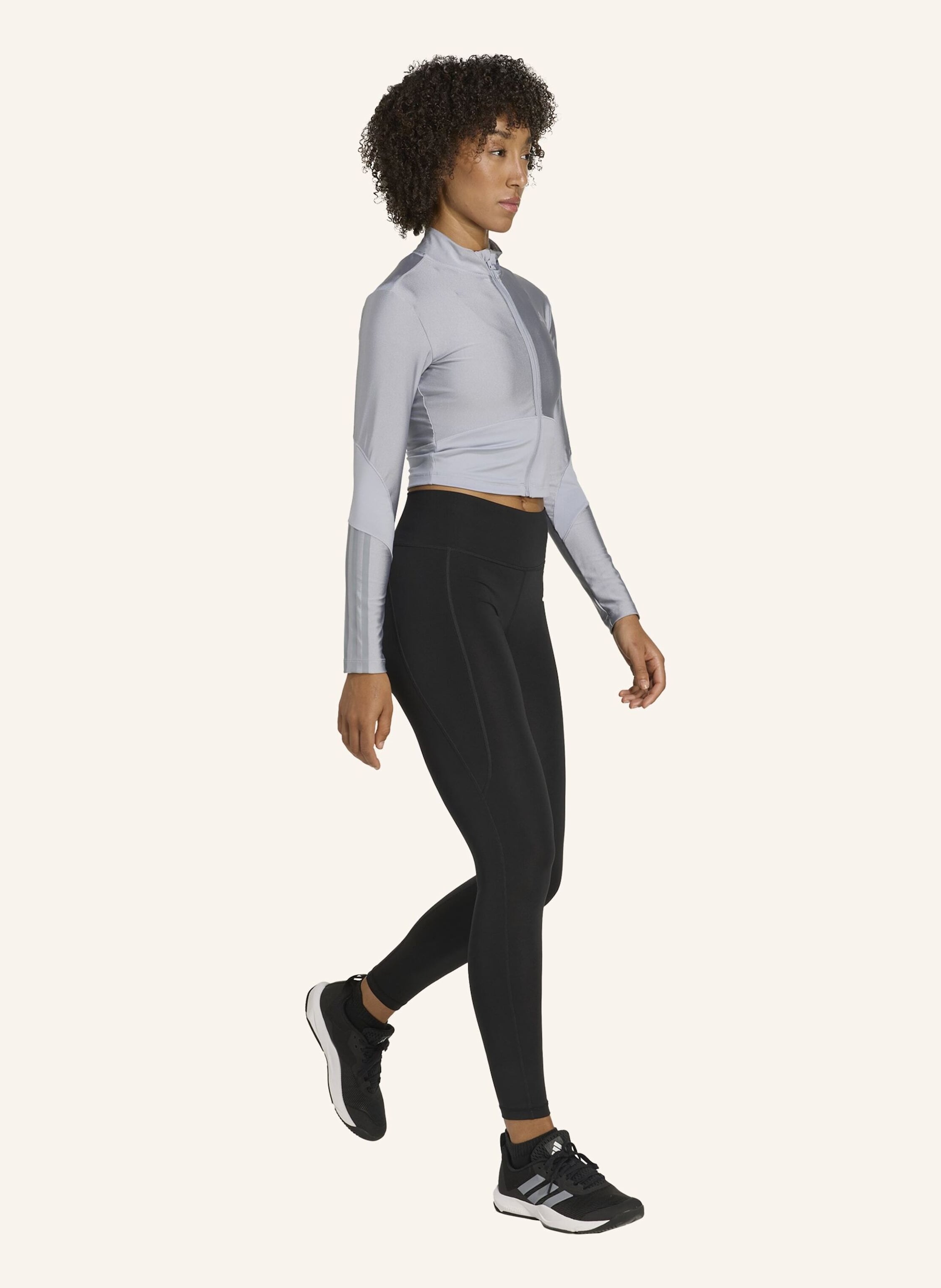 Thumbnail - Adidas Hyperglam Shine Jacke Mit Durchgehendem Reissverschluss grau