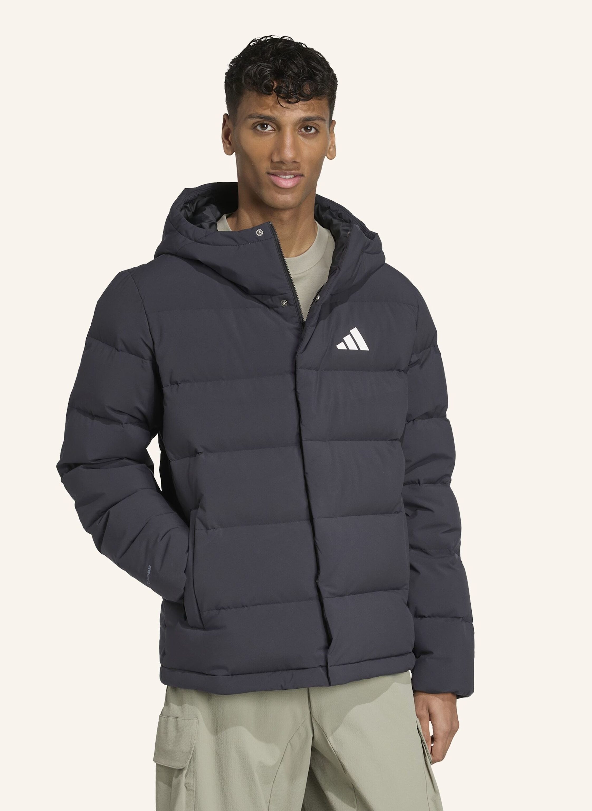 Thumbnail - Adidas Helionic Climawarm Daunenjacke Mit Kapuze schwarz
