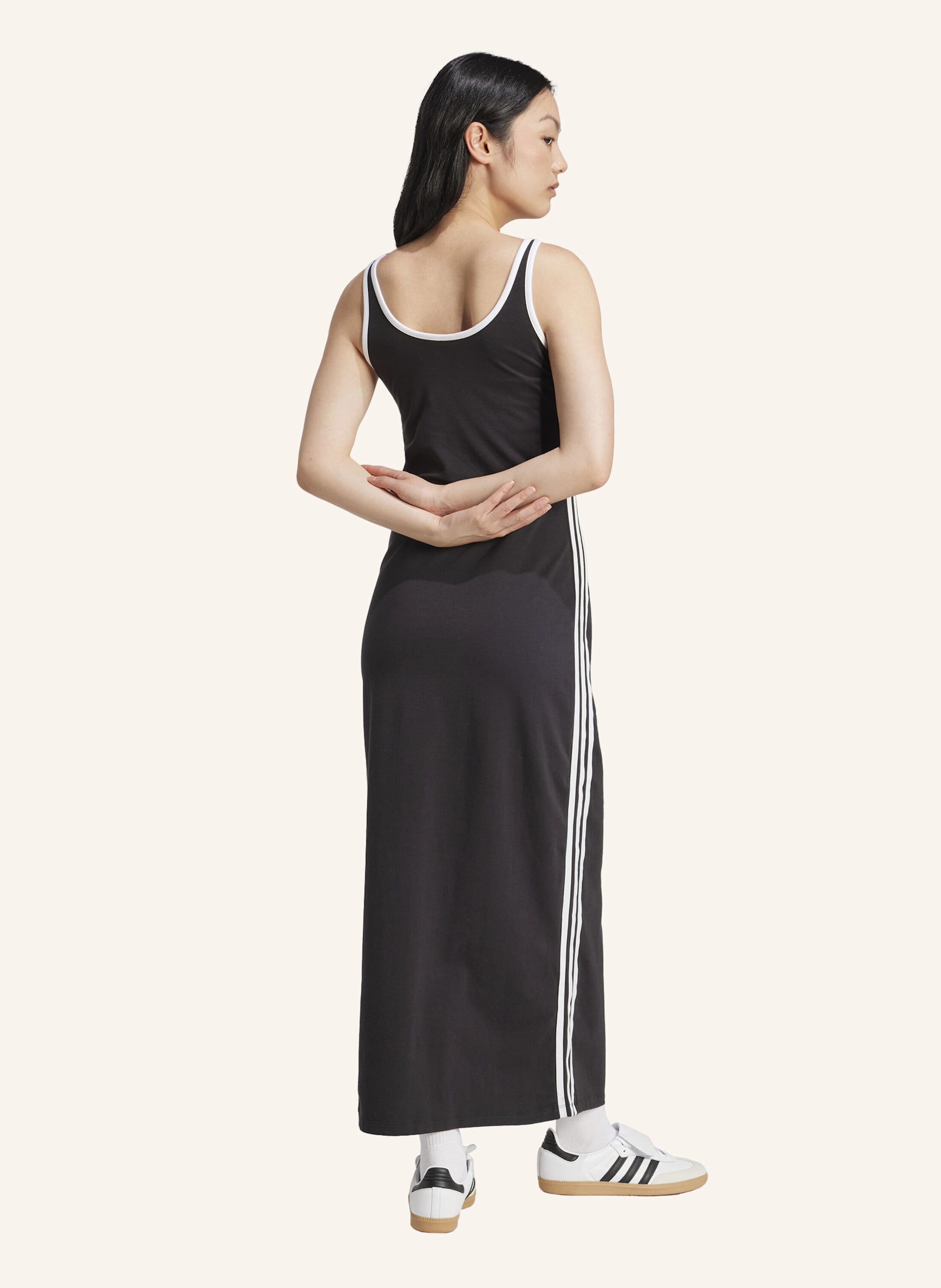 Thumbnail - Adidas Originals Adicolor 3-Streifen Tank Maxikleid schwarz
