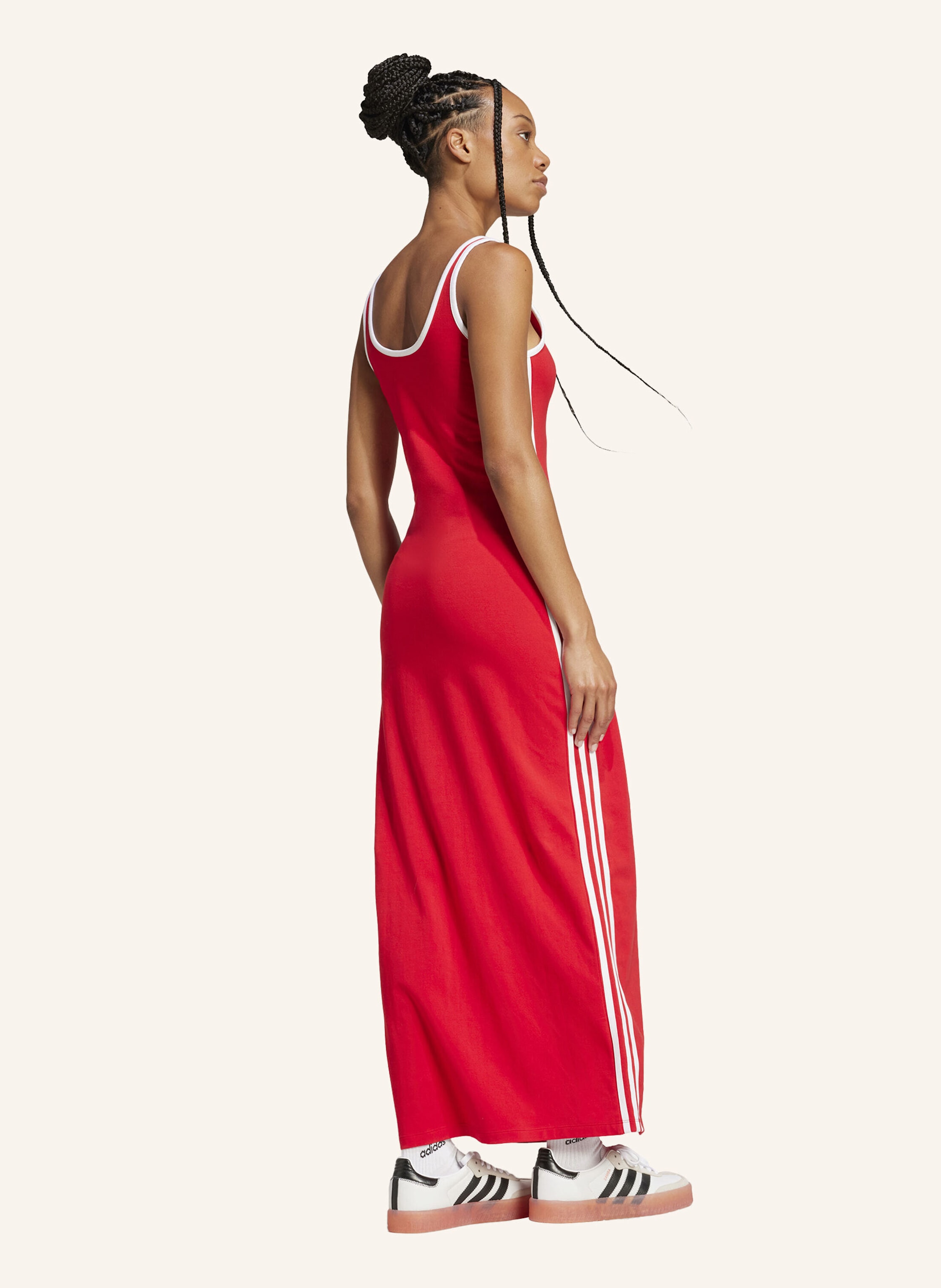 Thumbnail - Adidas Originals Adicolor 3-Streifen Tank Maxikleid rot