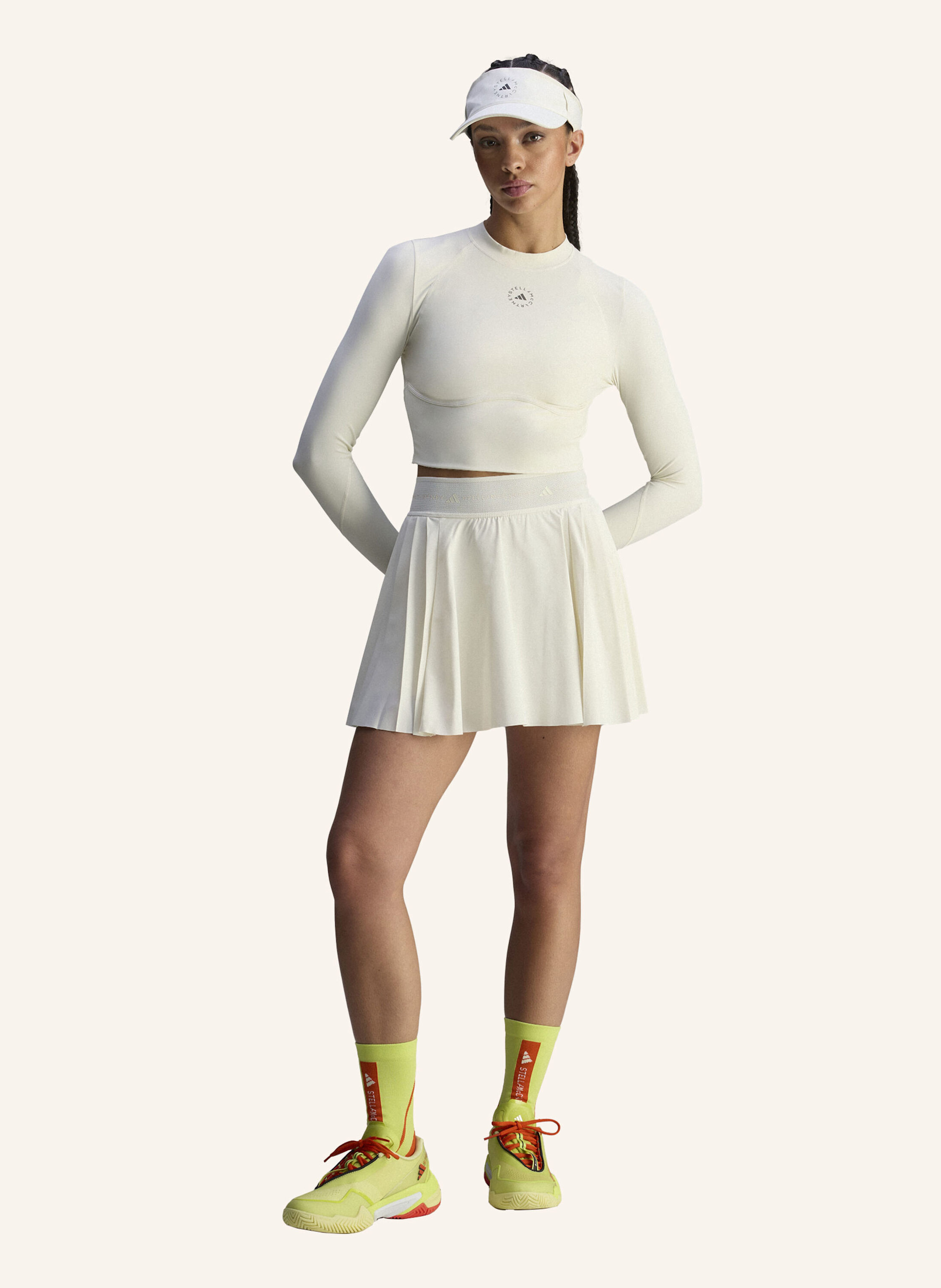 Thumbnail - Adidas By Stella Mccartney Adidas By Stella Mccartney Langärmeliges Crop-Top beige