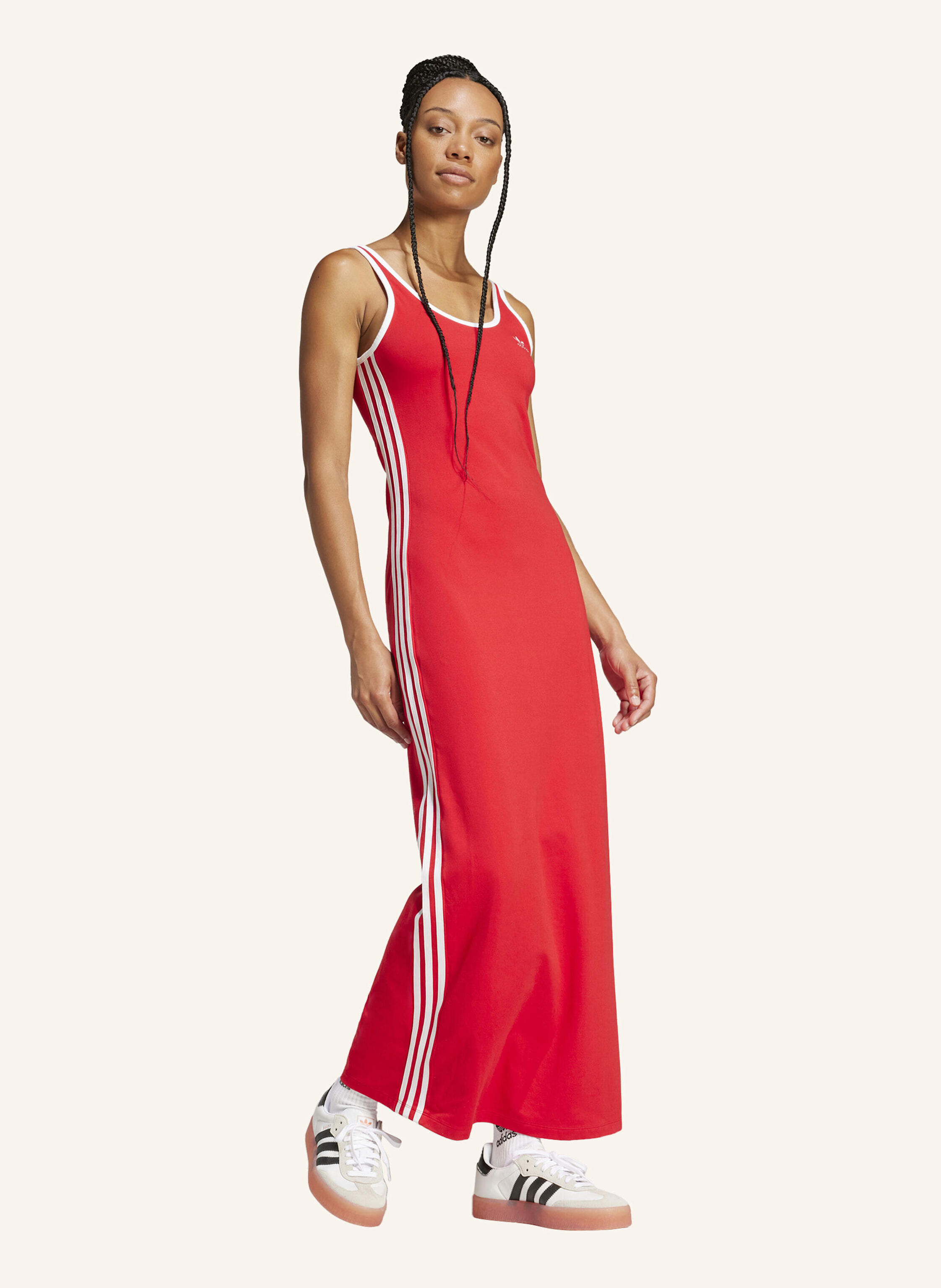 Thumbnail - Adidas Originals Adicolor 3-Streifen Tank Maxikleid rot