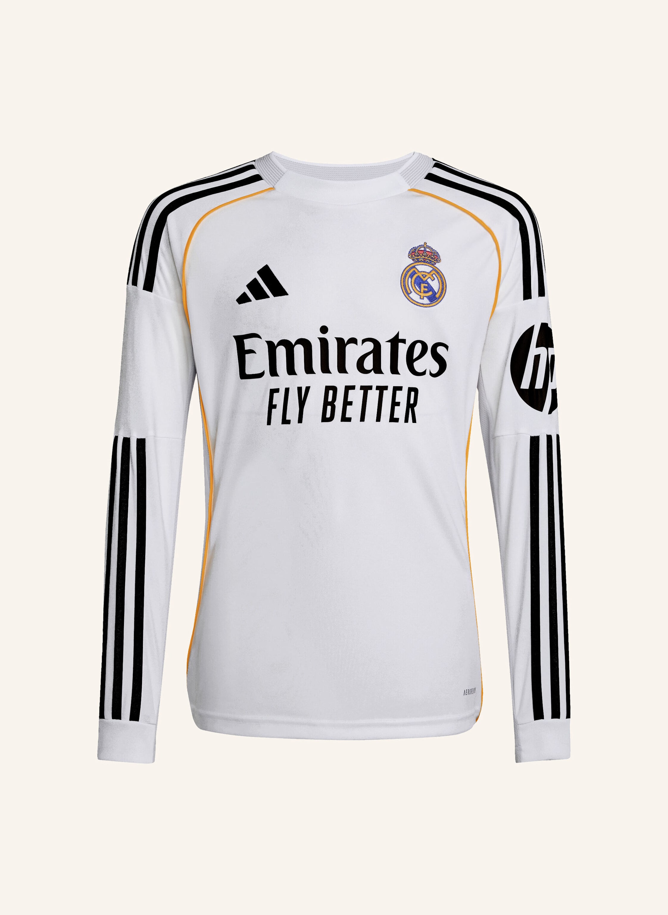 Adidas Real Madrid 25/26 Long Sleeve Kids Heimtrikot weiss
