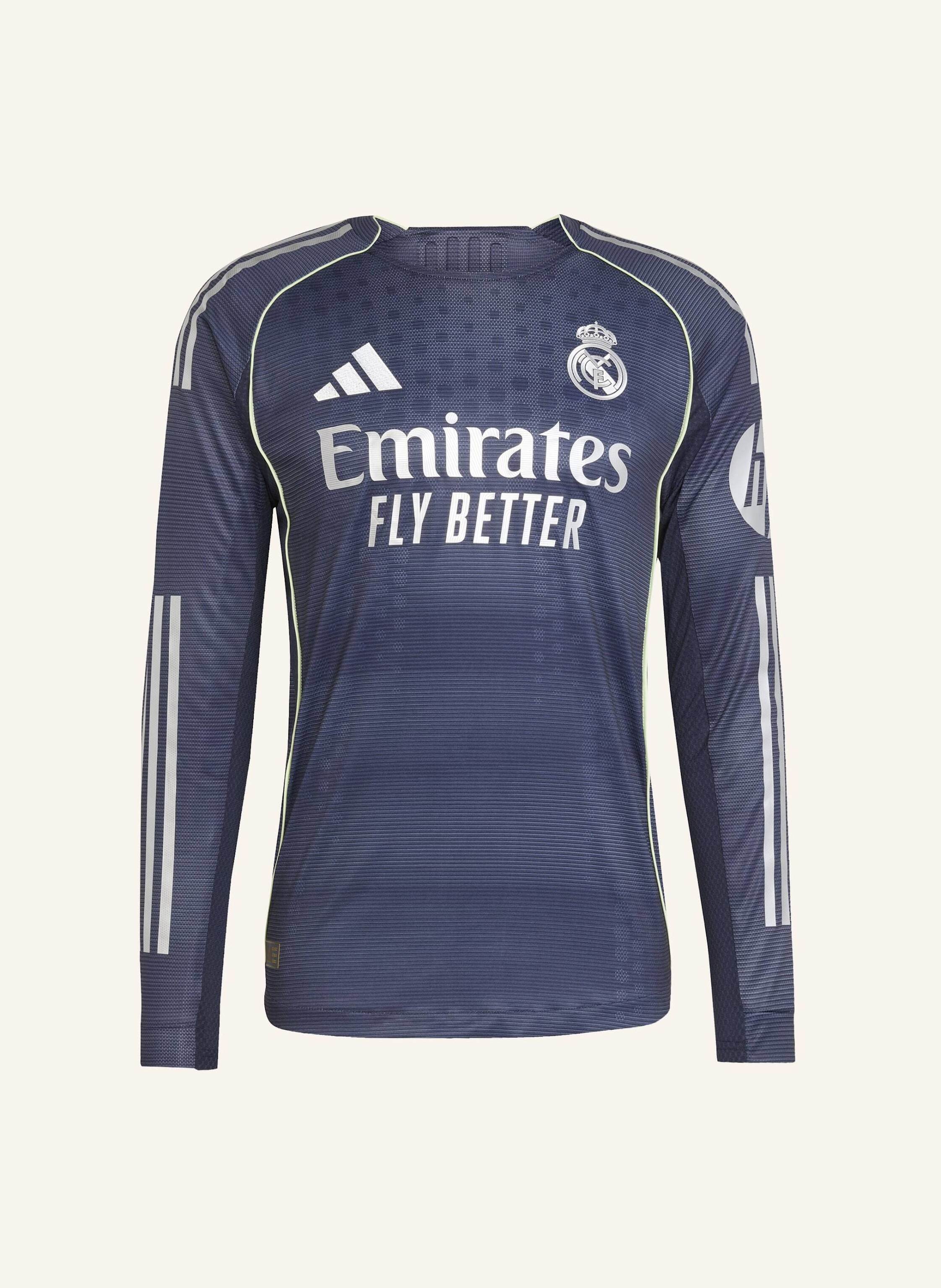 Adidas Real Madrid 25/26 Langarm Auswärts Authentic Trikot blau