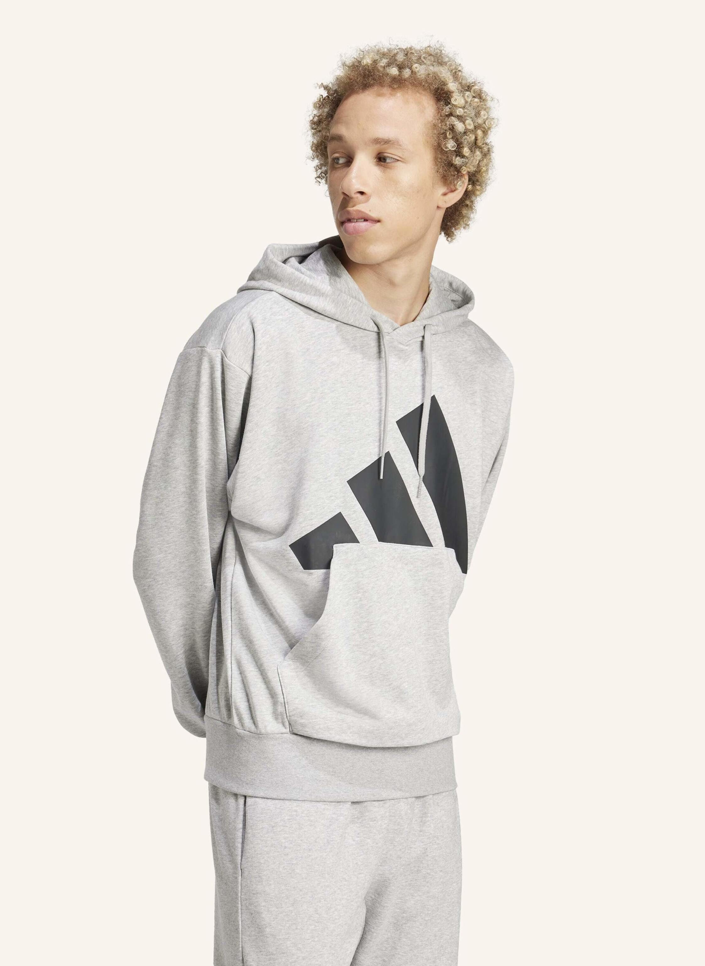 Thumbnail - Adidas Essentials Big Logo French Terry Hoodie grau